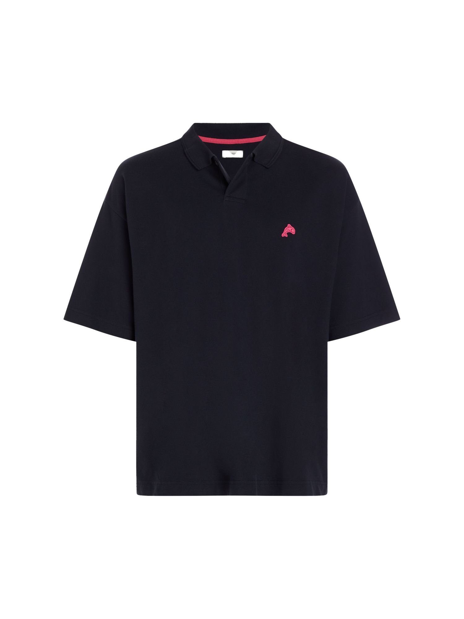 Esprit Poloshirt Relaxed Fit Poloshirt mit Dolphin-Badge BLACK