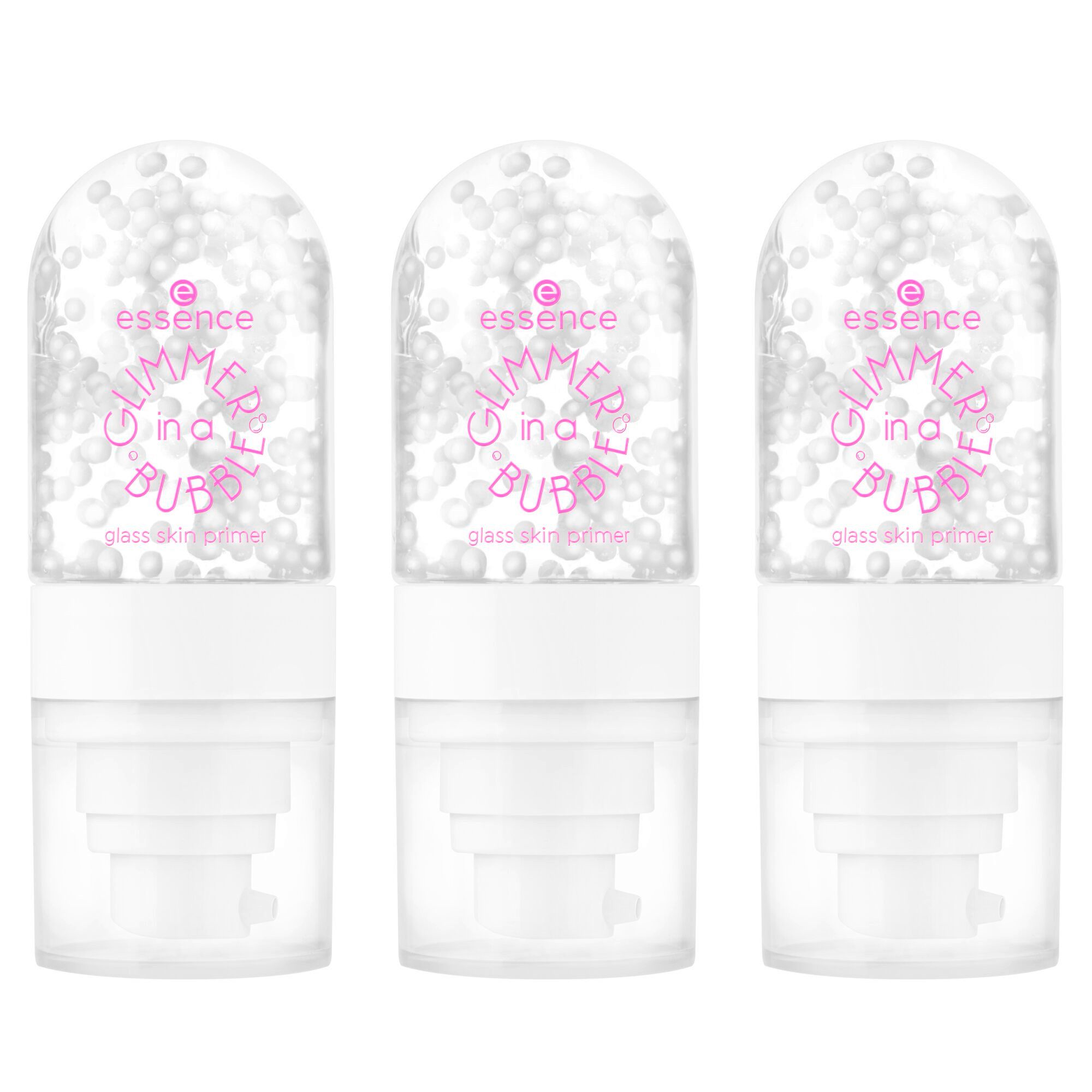 Essence Primer GLIMMER IN A BUBBLE glass skin primer, 3-tlg.