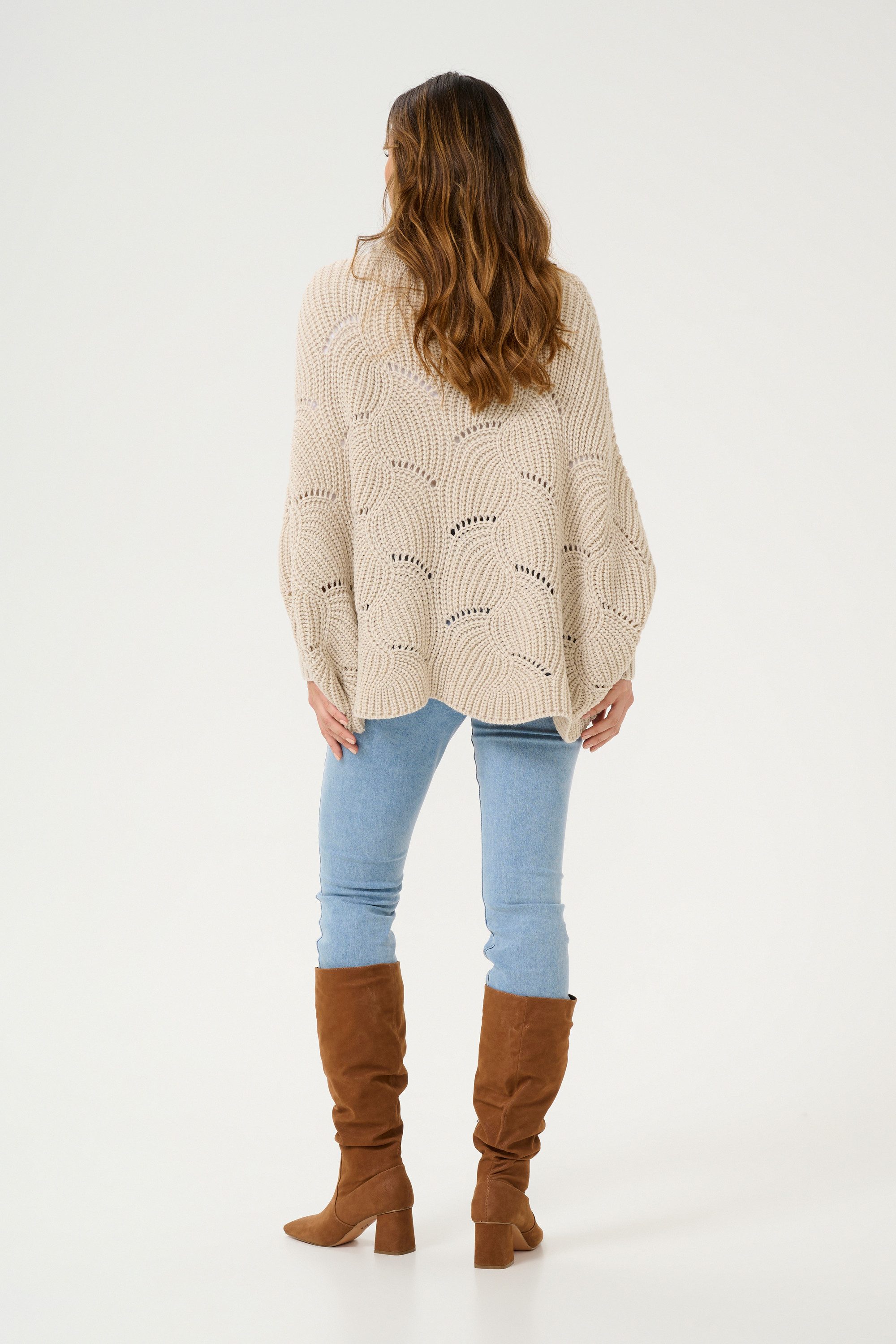 Cream Strickponcho Poncho CRMistletoe