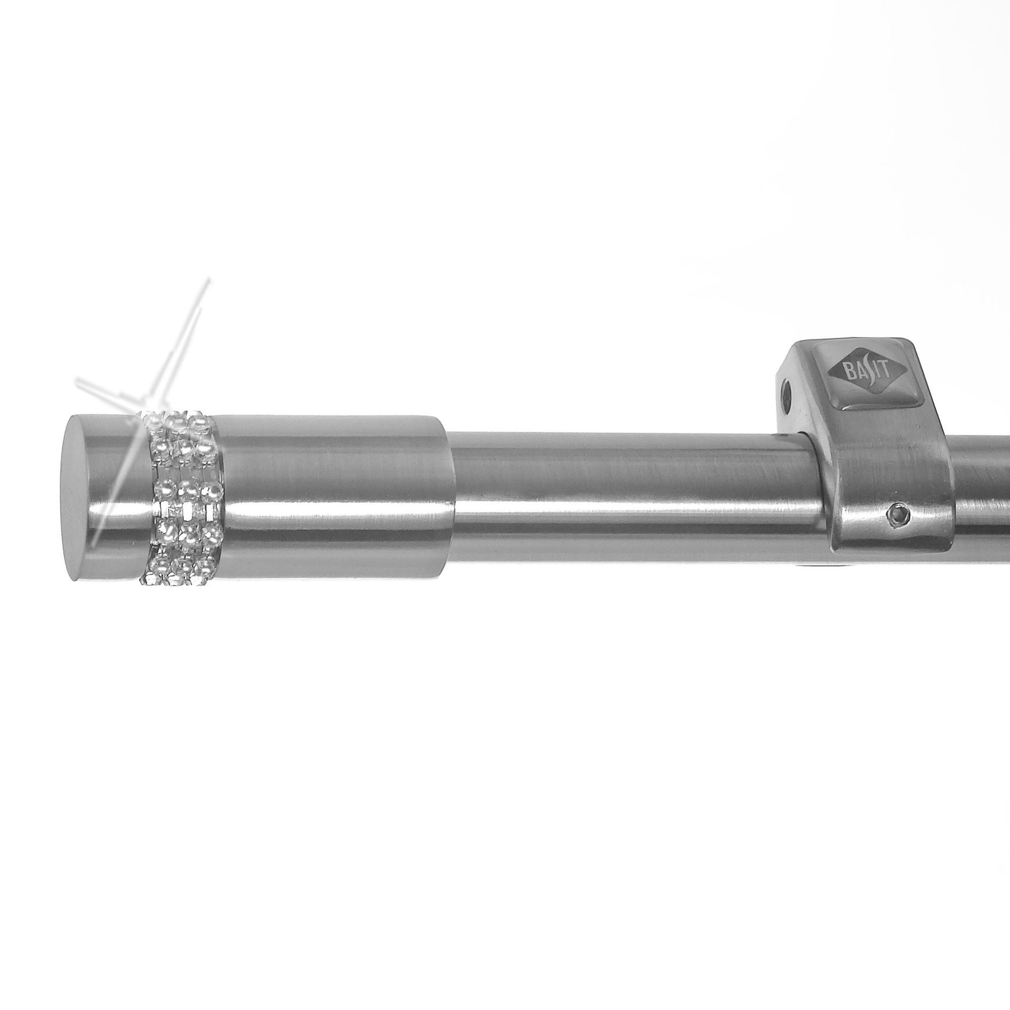 BASIT Gardinenstange Edelstahloptik 20mm mit Wandträgern günstig online kaufen