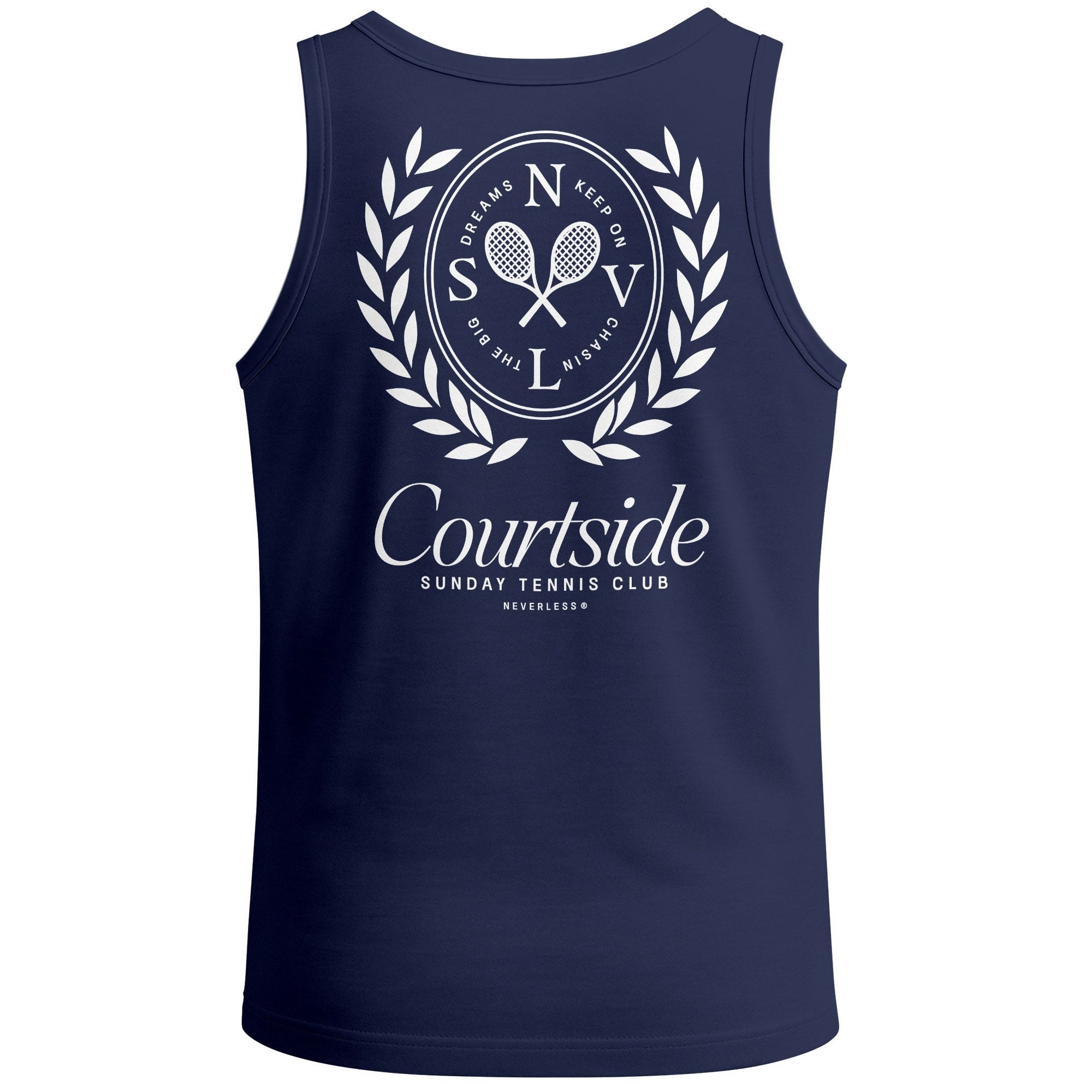 Tanktop Herren Tank-Top Backprint Sunday Tennis Club Sport Retro Design