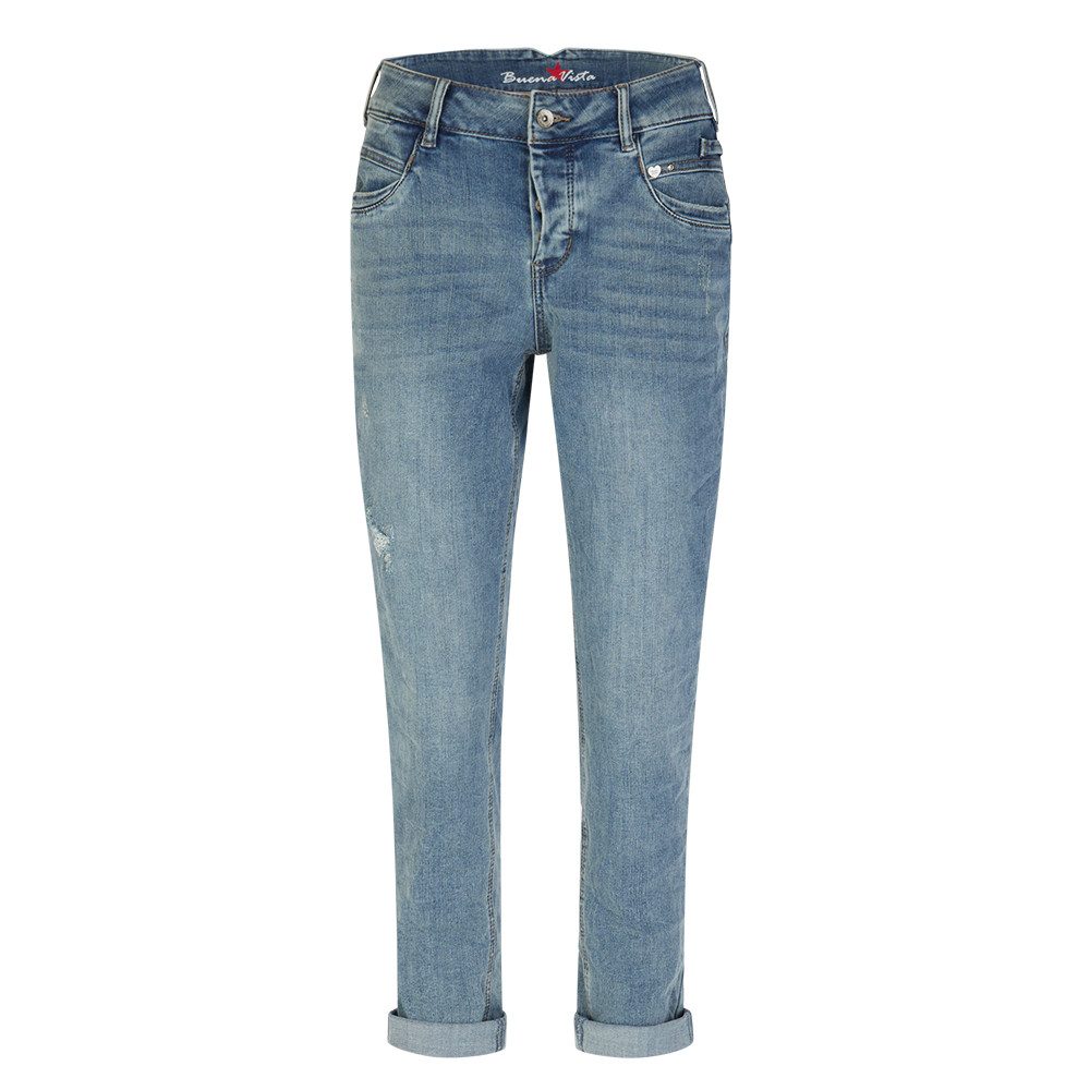 Buena Vista 5-Pocket-Jeans Bali Cropped Stretch Denim - destroyed blue günstig online kaufen