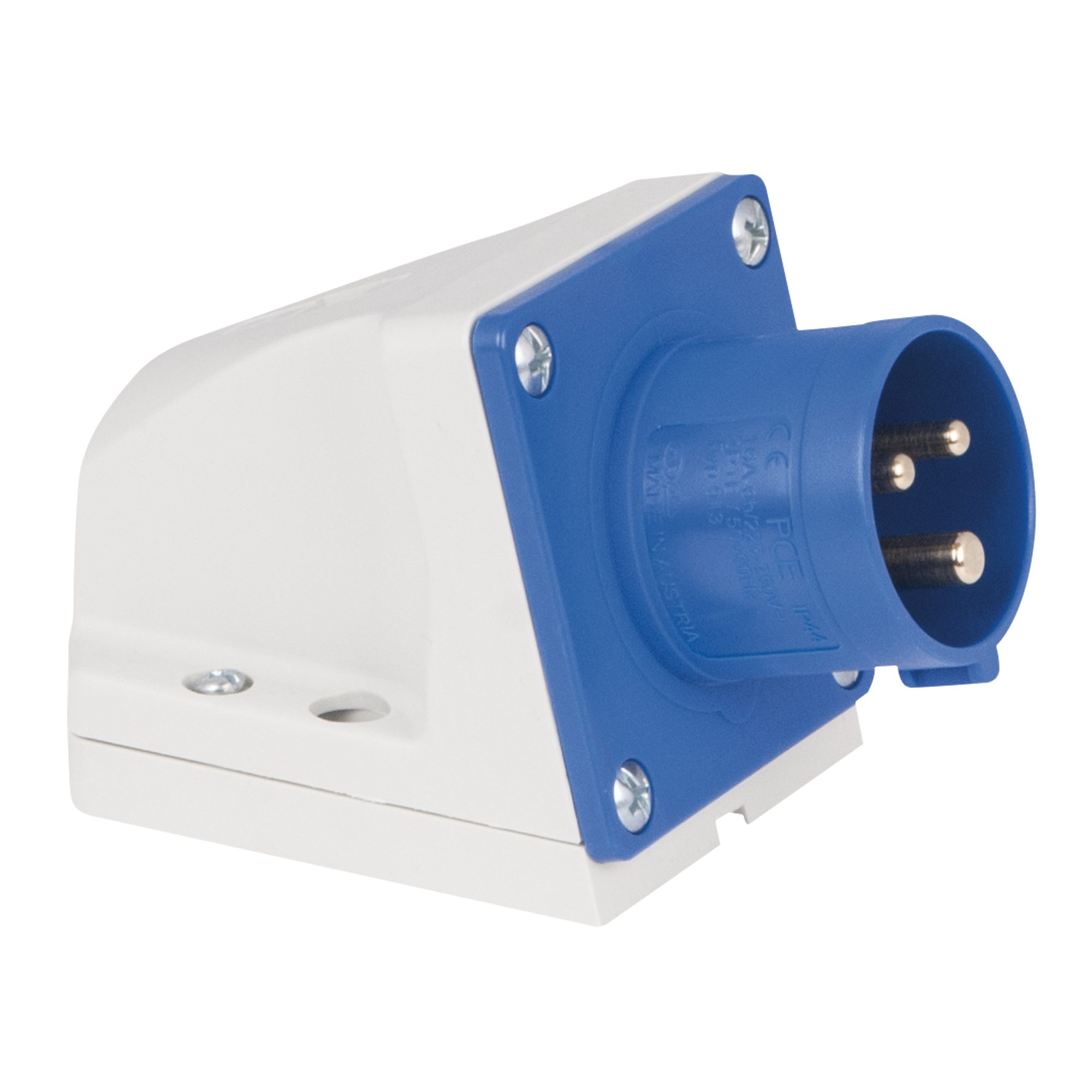 PCE Вилка cee PCE CEE 16 A/240 V 3P Wallmount - male Blau - IP44