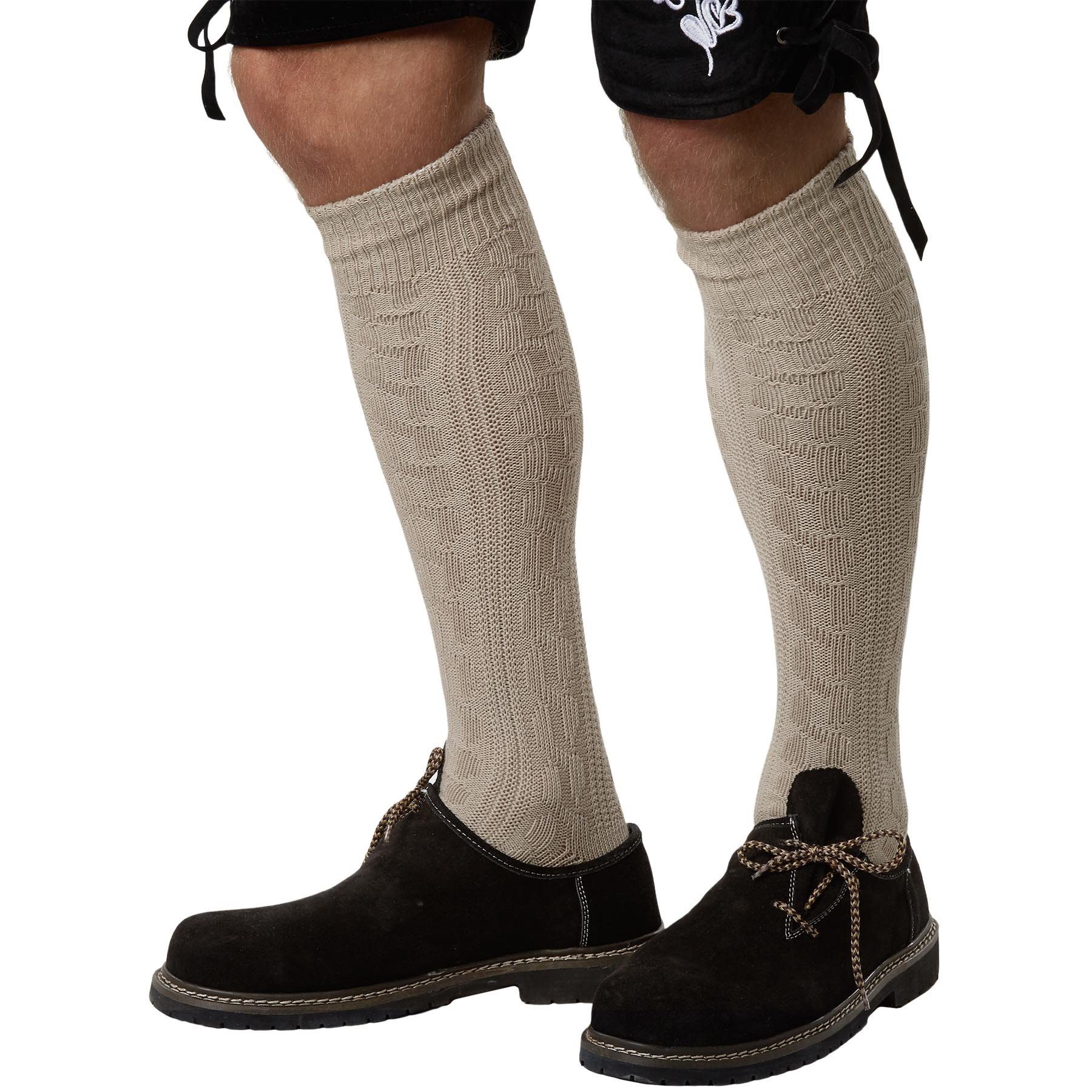 dressforfun Trachtensocken Lange, einfarbige Oktoberfeststrümpfe mit klassischem Strickmuster (Bayerische Strümpfe, in beige) Leichtes Tragegefühl, glatte Ferse – Bild 5 von 5