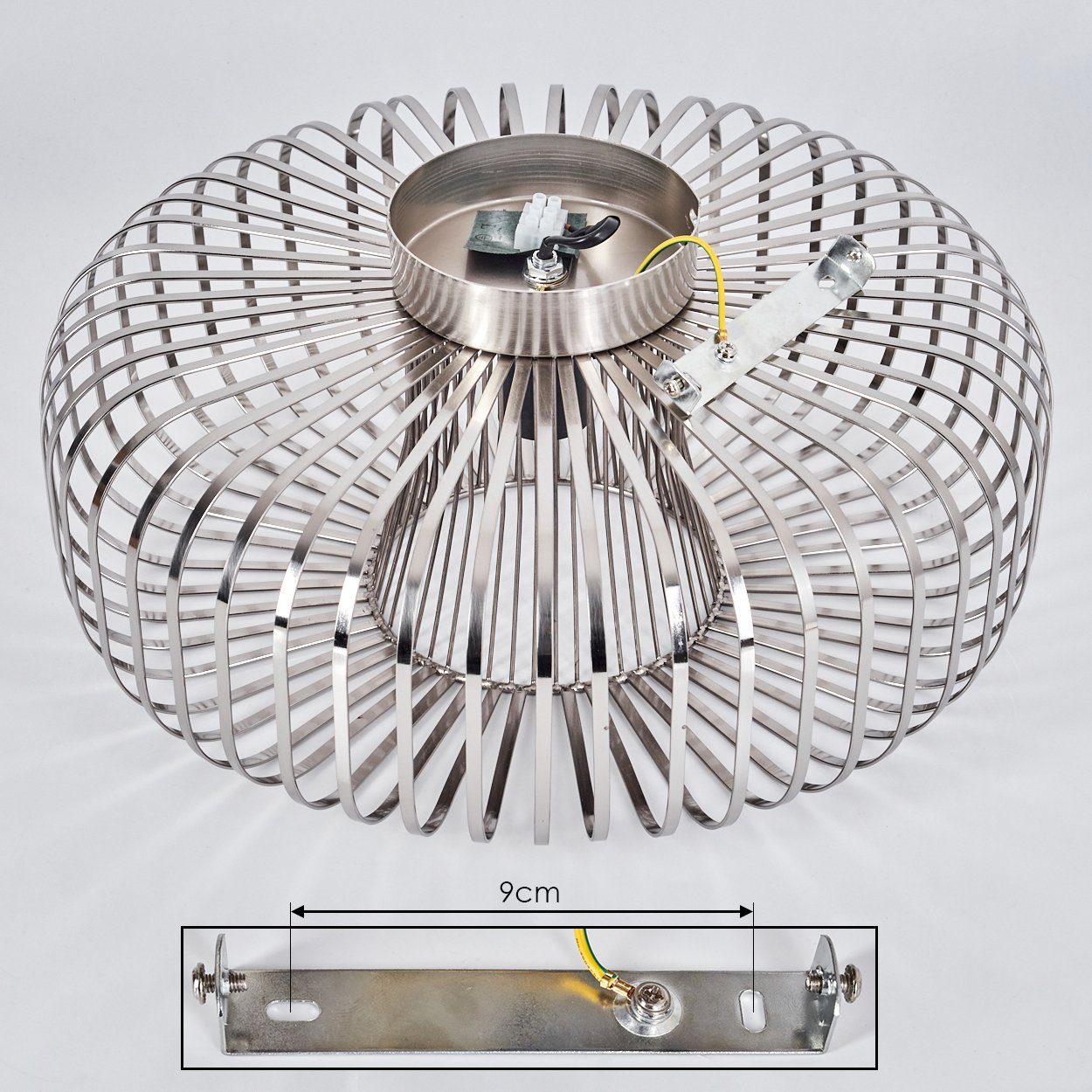 hofstein Deckenleuchte moderne Deckenlampe aus Metall in Silberfarben, ohne Leuchtmittel, Deckenleuchte Lichteffekt, Ø40cm, 1x E27, ohne Leuchtmittel – Bild 5 von 5