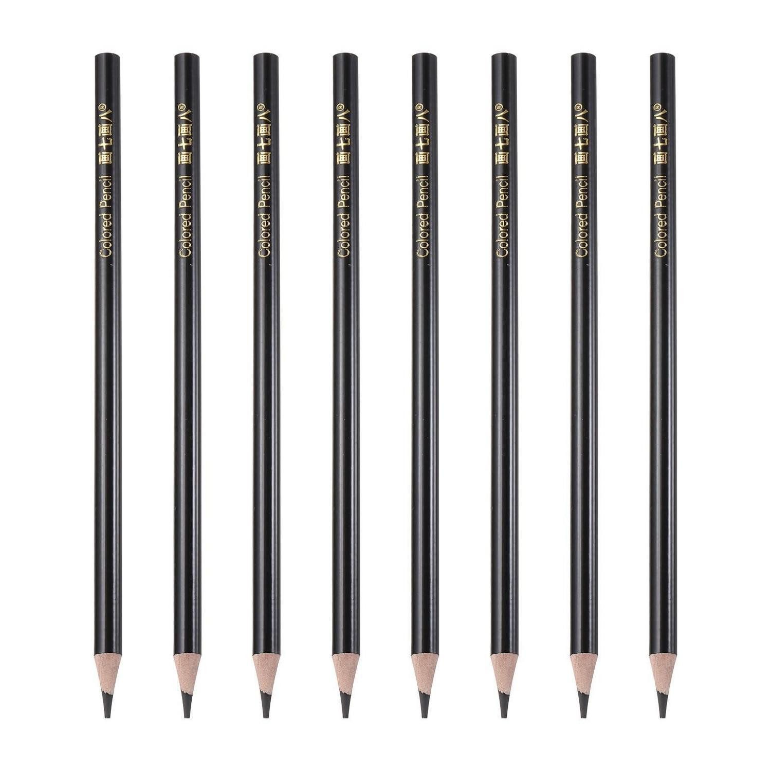 LuxusKollektion Buntstift Buntstifte 8er Set Ölbasierte Schwarz