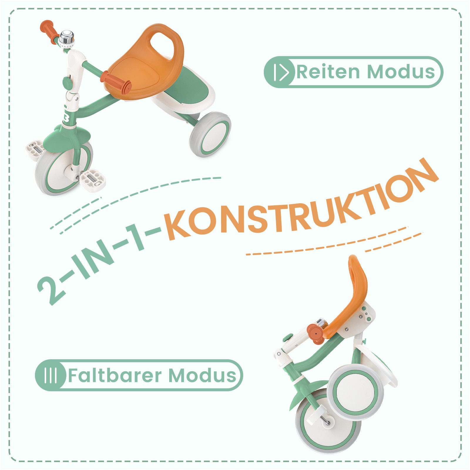 besrey Dreirad Dreirad Kinderdreirad Kinderfahrrad mit Spielkorb, Klingel, günstig online kaufen