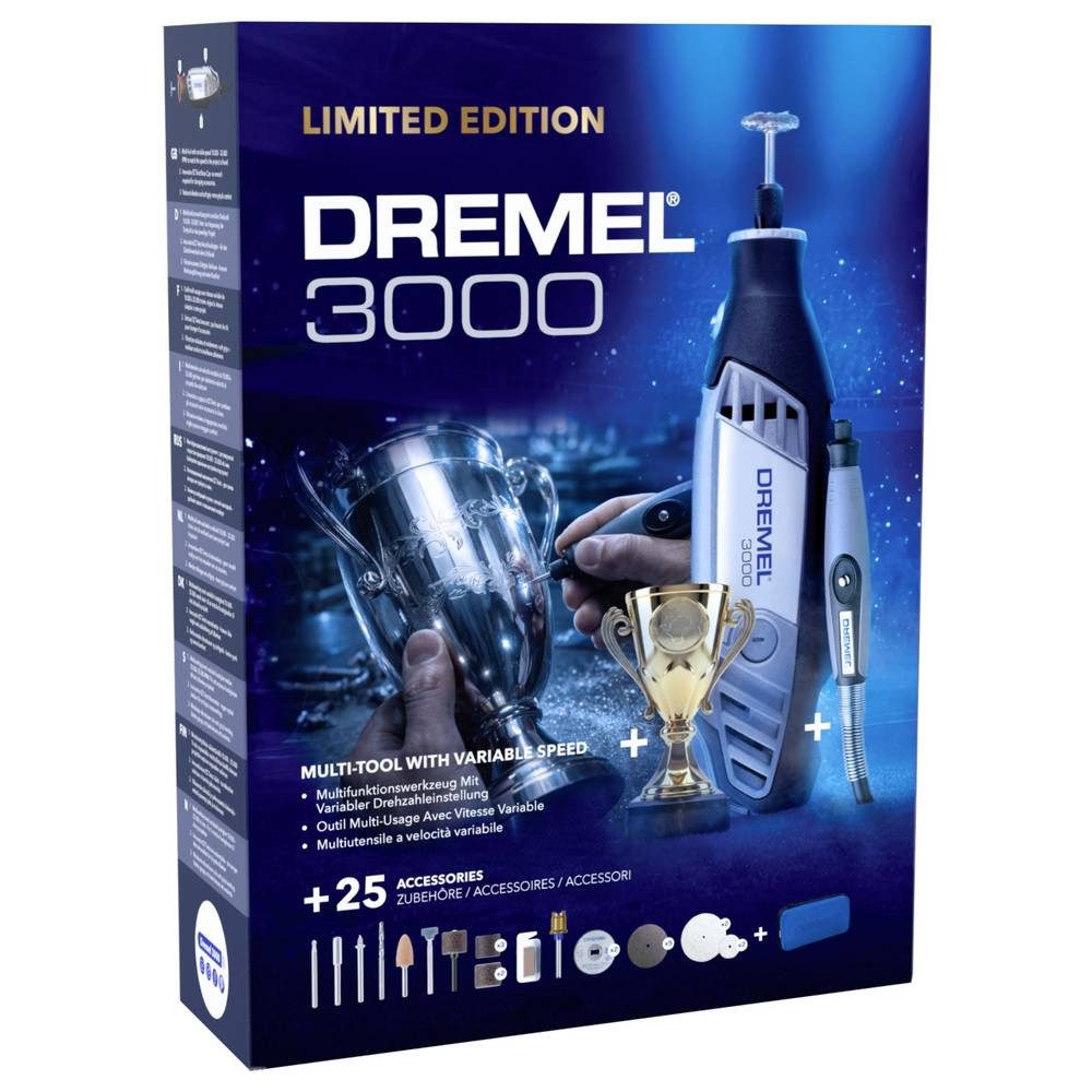 BOSCH Elektro-Multifunktionswerkzeug DREMEL 3000-1/25 WM Multifunktionswerkzeug mit Zubehör, inkl. Koffer, mit Zubehör, inkl. Koffer