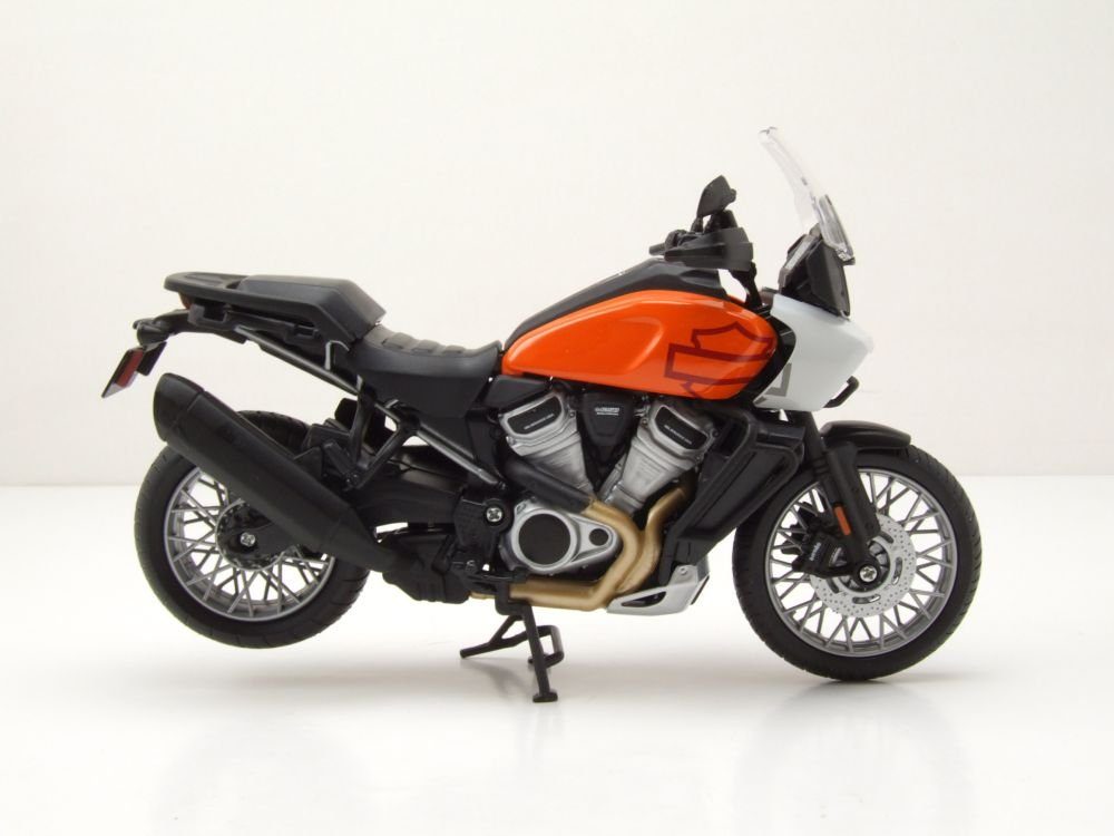 Maisto® Modellmotorrad Harley Davidson Pan America 1250 2021 orange weiß, Maßstab 1:12