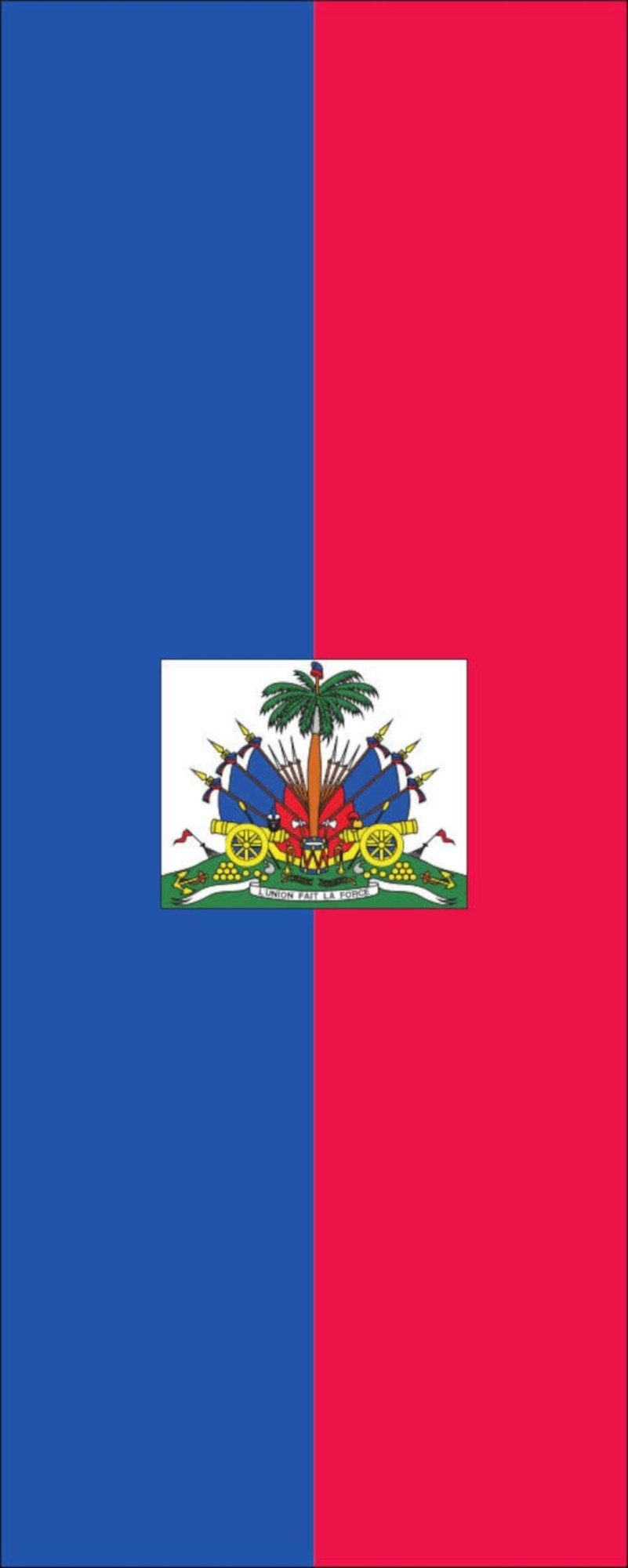 flaggenmeer Flagge Flagge Haiti mit Wappen 110 g/m² Hochformat