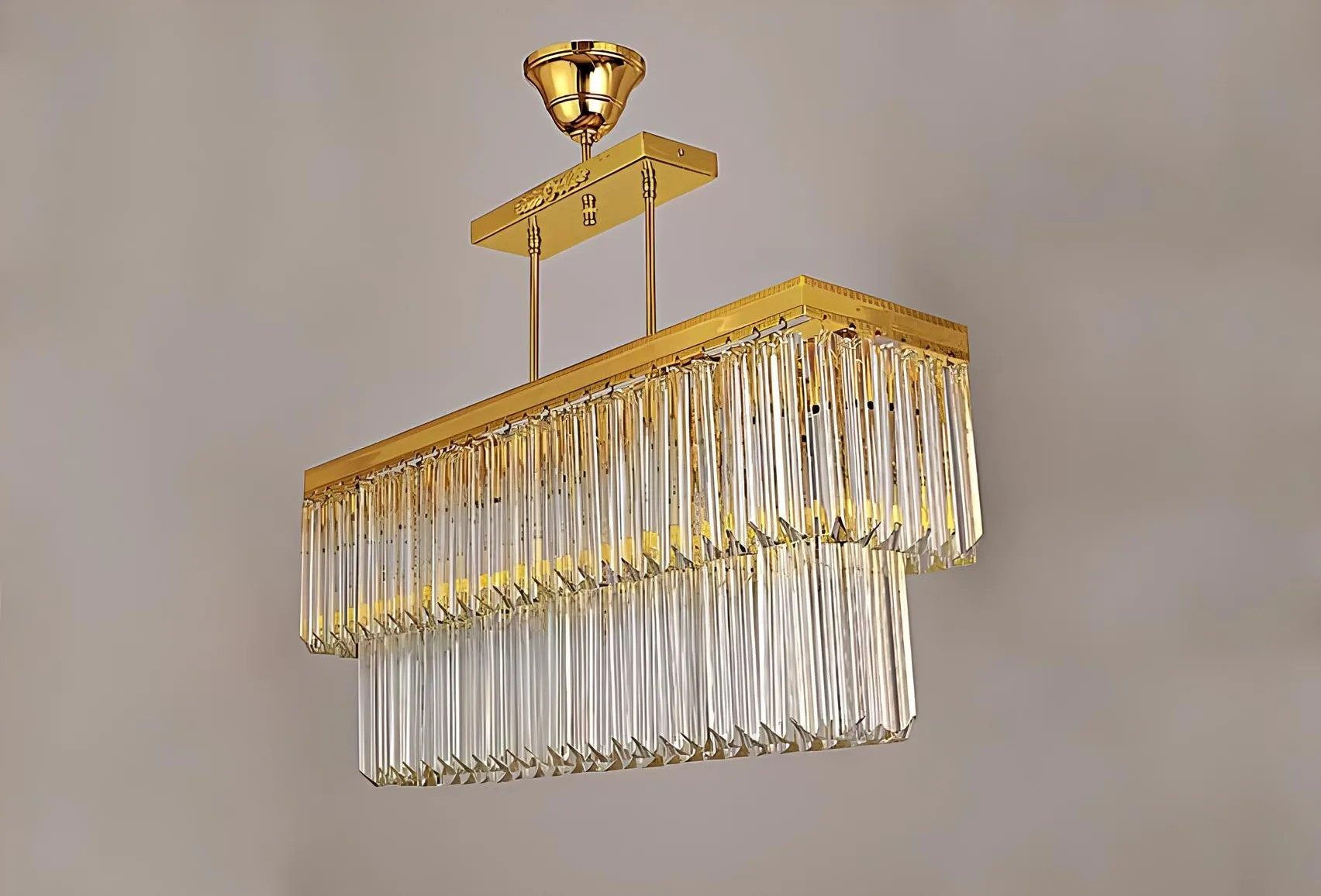JVmoebel Kronleuchter Kristall Deckenleuchte in modernem Design für Wohnzimmer, Leuchtmittel wechselbar, Made in Europa