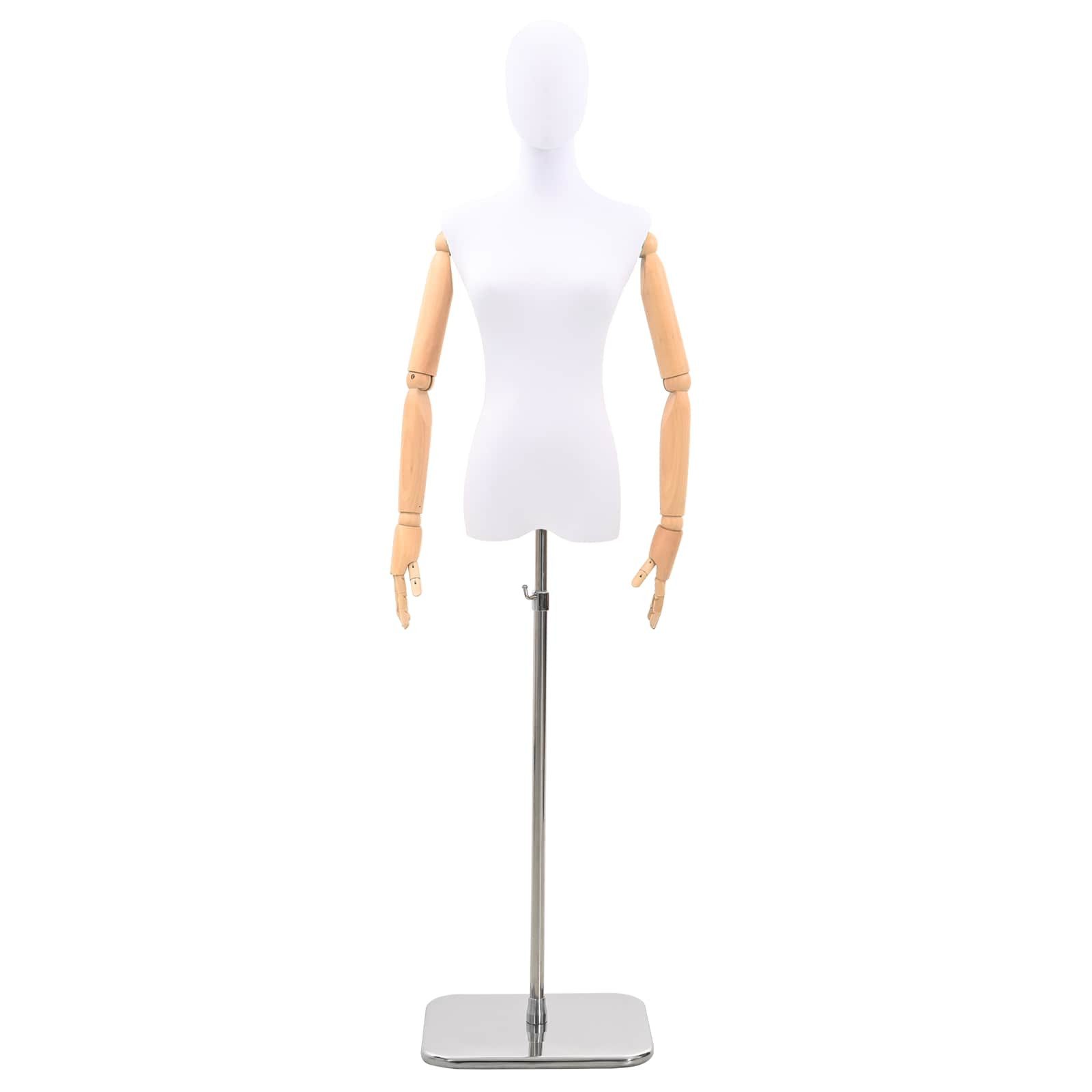 vidaXL Kunsthaarperücke Verstellbare Mannequin 165-213 cm mit Fuß Weiblich PP Weiß