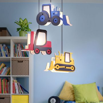 etc-shop LED Pendelleuchte, Leuchtmittel inklusive, Warmweiß, Farbwechsel, Pendel Leuchte Traktor Stapler Jungen Kinder Zimmer Lampe