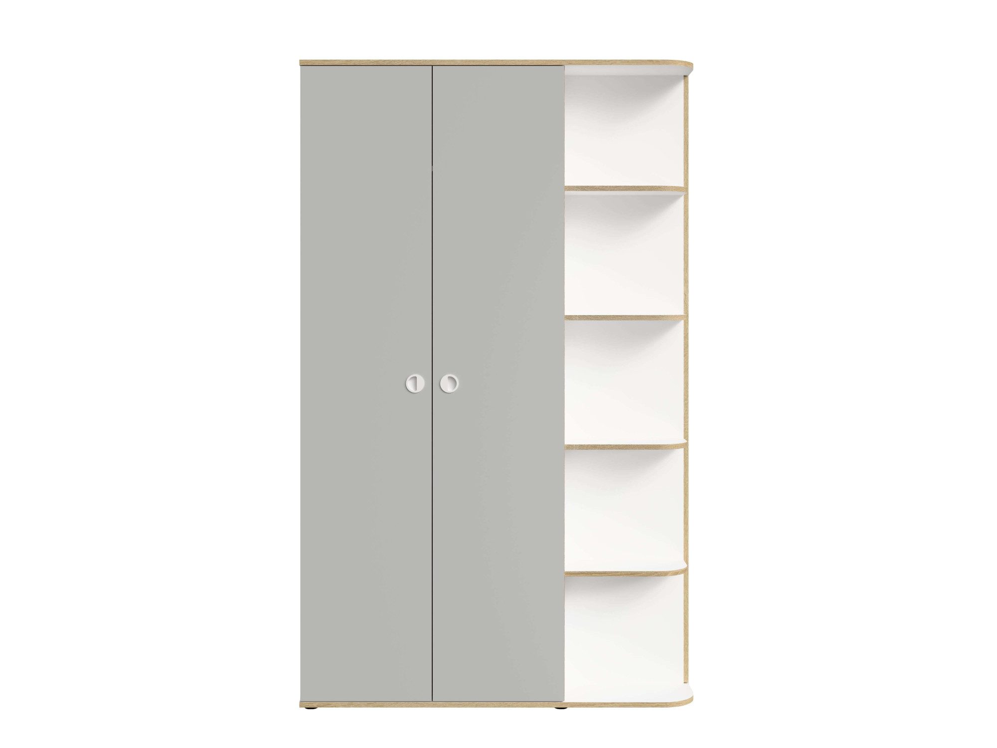 OTTO home Kleiderschrank ELLEETE geräumiger Schrank mit Regalfächern und Kleiderstangen Garderobe mit 3 Drehtüren und 5 offene Fächer – Bild 4 von 5