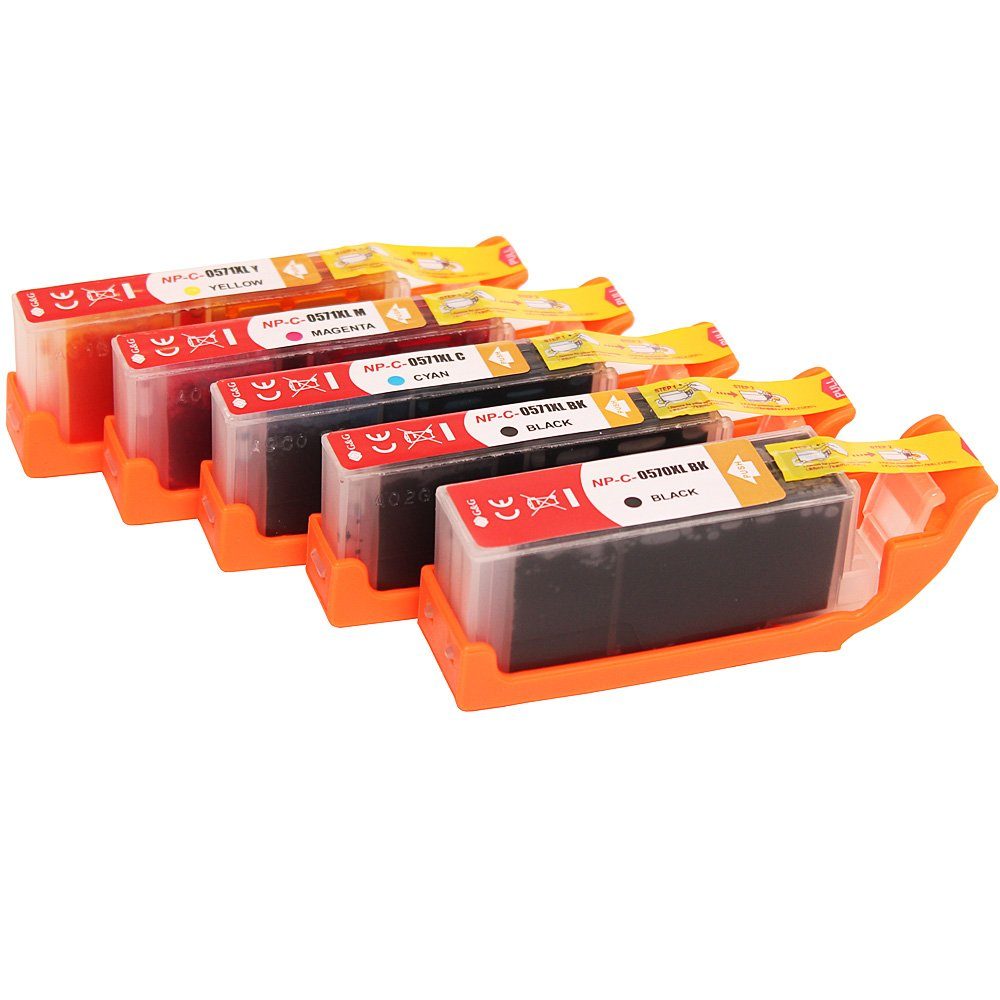 Colori Tintenpatrone (Kompatibles Set 5x Patrone für Canon 570XL 571XL Pixma MG-5750, G7700 MG7750 MG7751 MG7752 MG7753 TS5050 TS5051 TS5052 TS5053 TS5055 T)