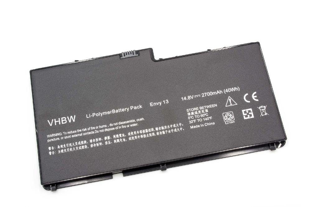 vhbw kompatibel mit HP Envy 13-1100, 13-1940EZ, 13T, 13T-1000, 13T-1100 Laptop-Akku Li-Polymer 2700 mAh (14,8 V)
