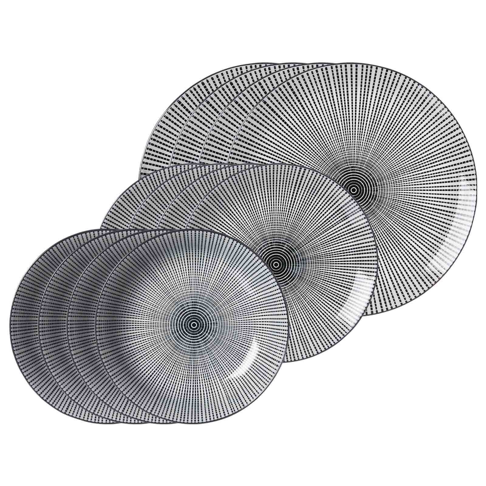 Ritzenhoff & Breker Комбинированное обслуживание Takeo Stripes Teller-Set 12er Set (12-tlg), Porzellan