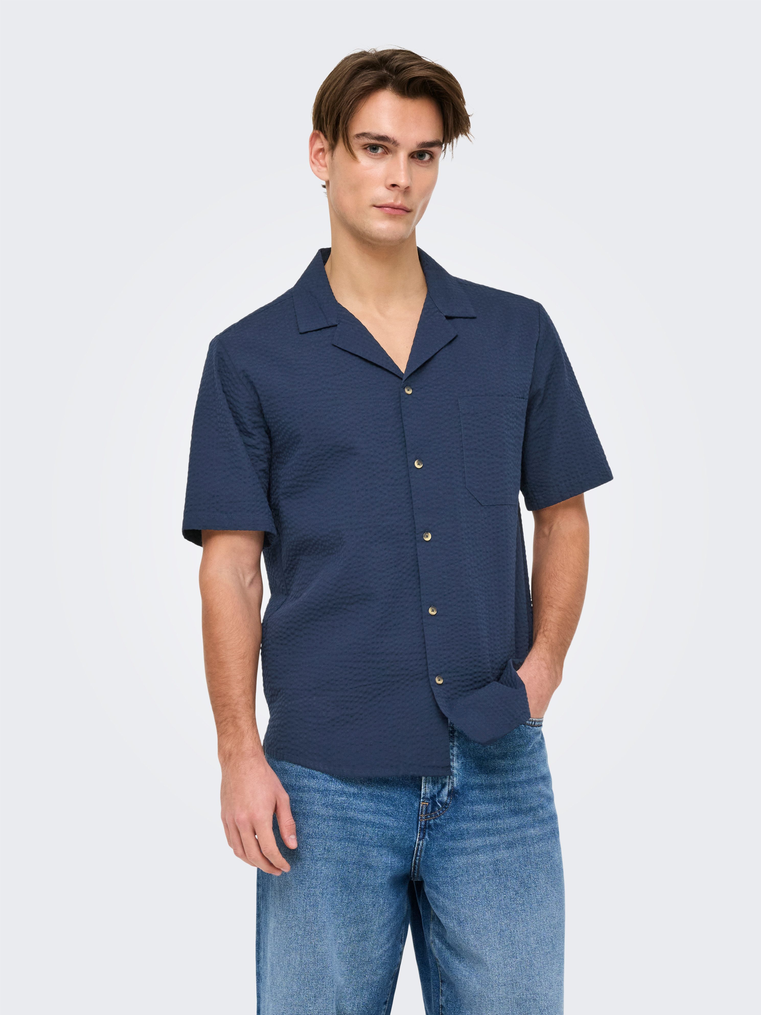 ONLY & SONS Kurzarmhemd ONSEYE RESORT SEERS 0009 SHIRT NOOS günstig online kaufen