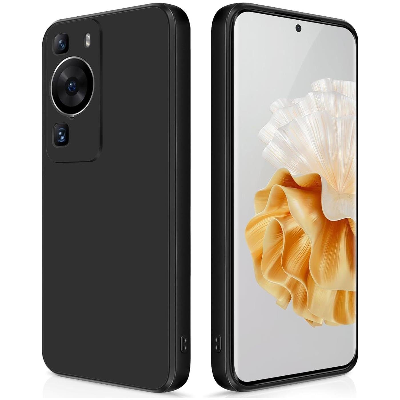CoolGadget Handyhülle Black Series Handy Hülle für Huawei P60 Pro 6,67 Zoll, Edle Silikon Schlicht Robust Schutzhülle für Huawei P60 Pro Hülle