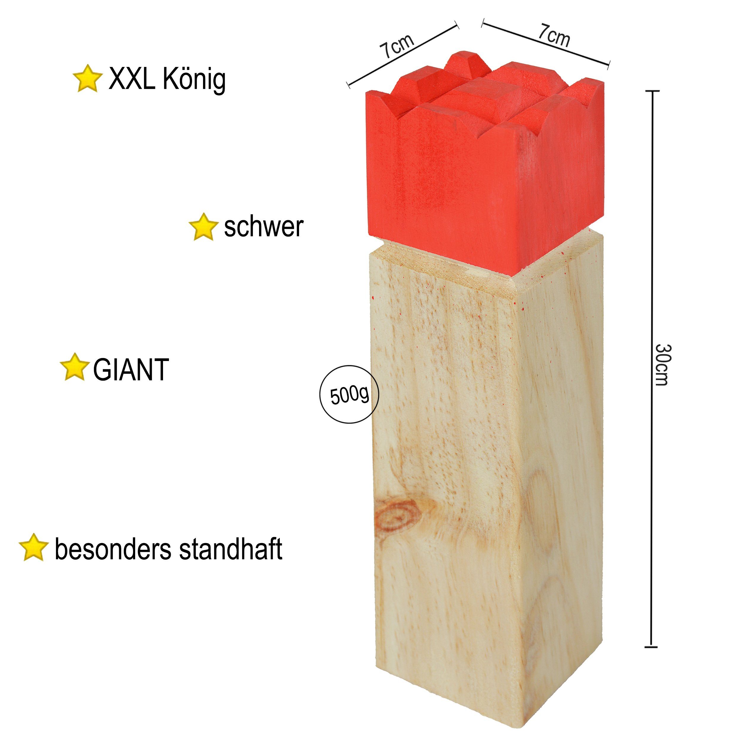 Ocean5 Spiel Wurfspiel Kubb in verschiedenen Größen, Familienspiel, Wikinger Spiel - Wurfspiel mit Teams