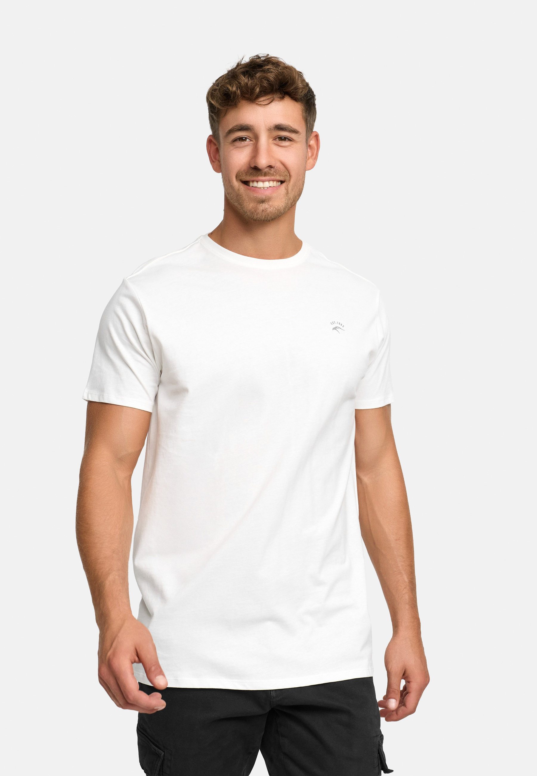 Indicode T-Shirt Herren Kloge Shirt Tee Herrenshirt mit dezentem Label-Deta günstig online kaufen