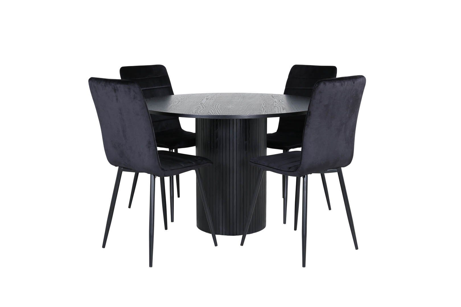 ebuy24 Essgruppe BiancaROBL Essgruppe Esstisch schwarz und 4 Windu, (5-tlg)