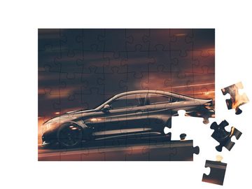 puzzleYOU Puzzle Street Racer: schwarzer Sportwagen, 48 Puzzleteile, puzzleYOU-Kollektionen Autos