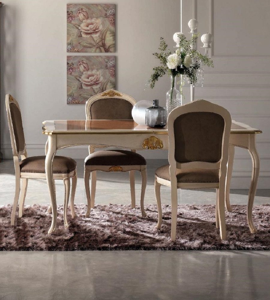 Xlmoebel Esszimmerstuhl Luxuriöser Lehnstuhl aus braunem Holz für elegantes Esszimmer (1 St), Hergestellt in Europa