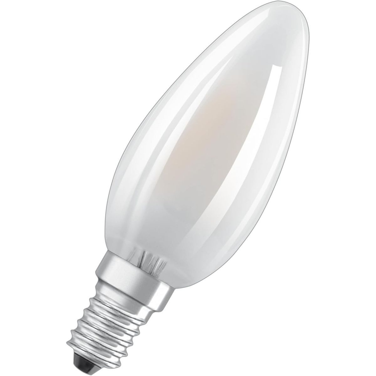 Osram LED-Leuchtmittel OSRAM Filament LED Lampe mit E14 Sockel, Kaltweiss (4000K), Kerzenform, 1 St., OSRAM LED E14 Filament Lampe 4W kaltweiß 4000K Kerzenform matt energie