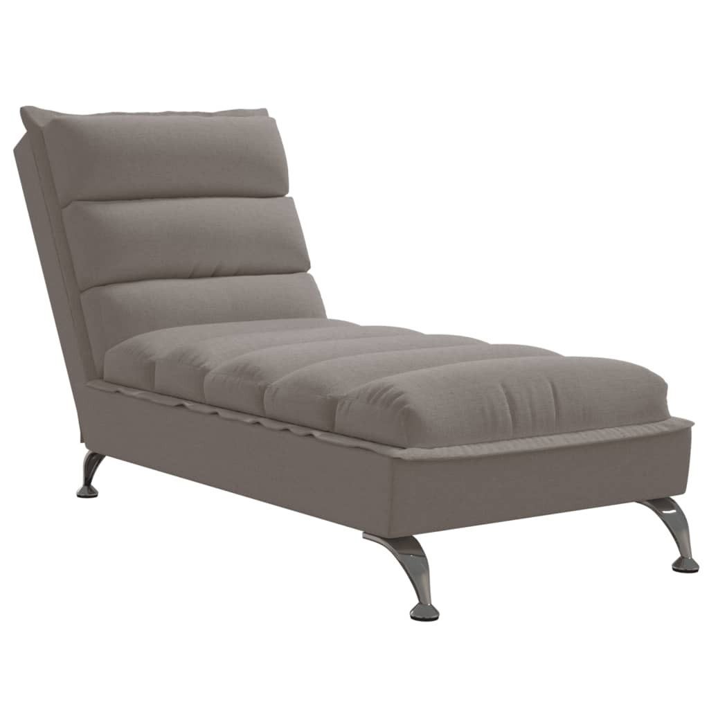 vidaXL Chaiselongue Chaiselongue mit Kissen Taupe Stoff, 1 Teile