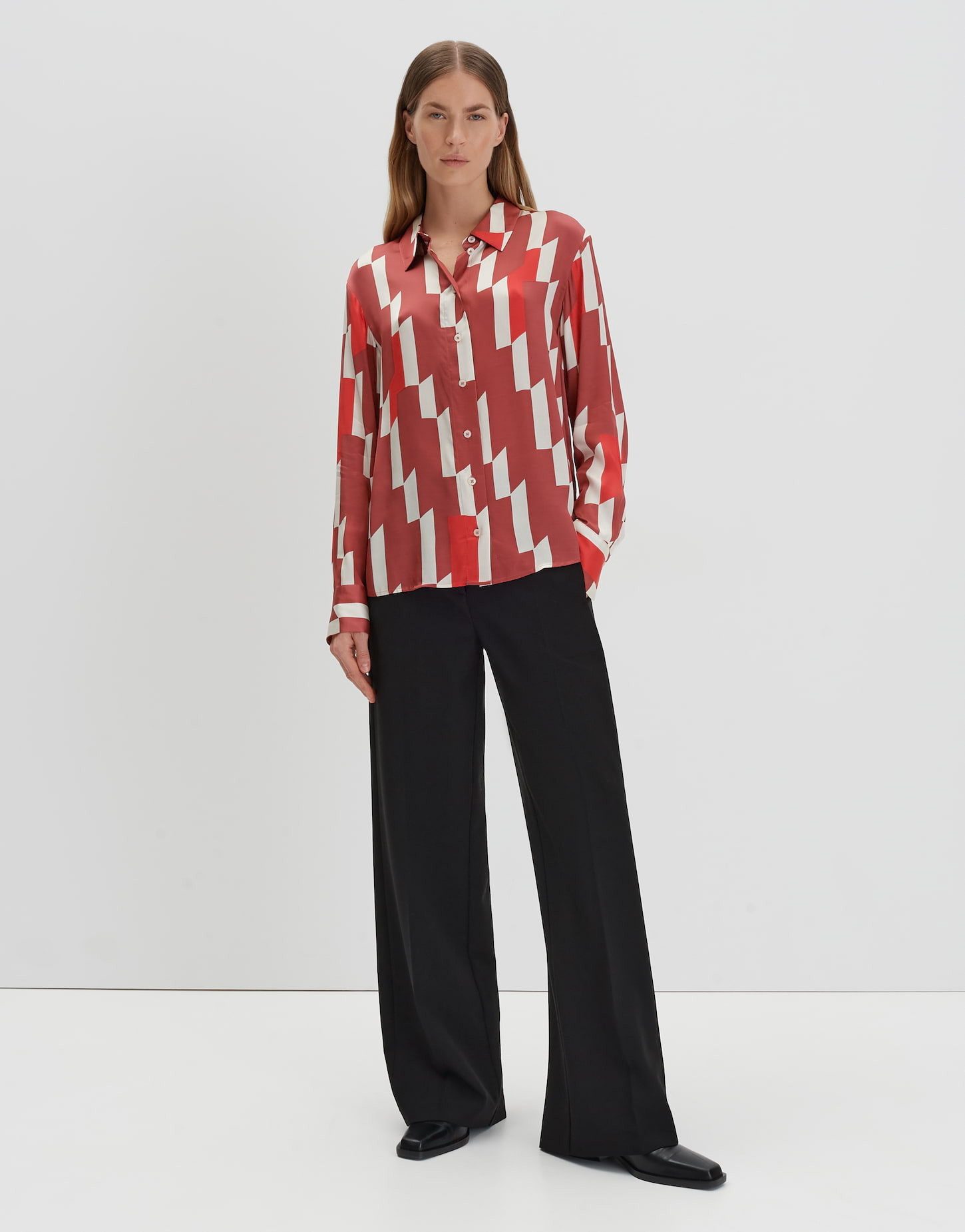 someday Langarmbluse Printbluse ZINNOVA Loose in Satin Optik