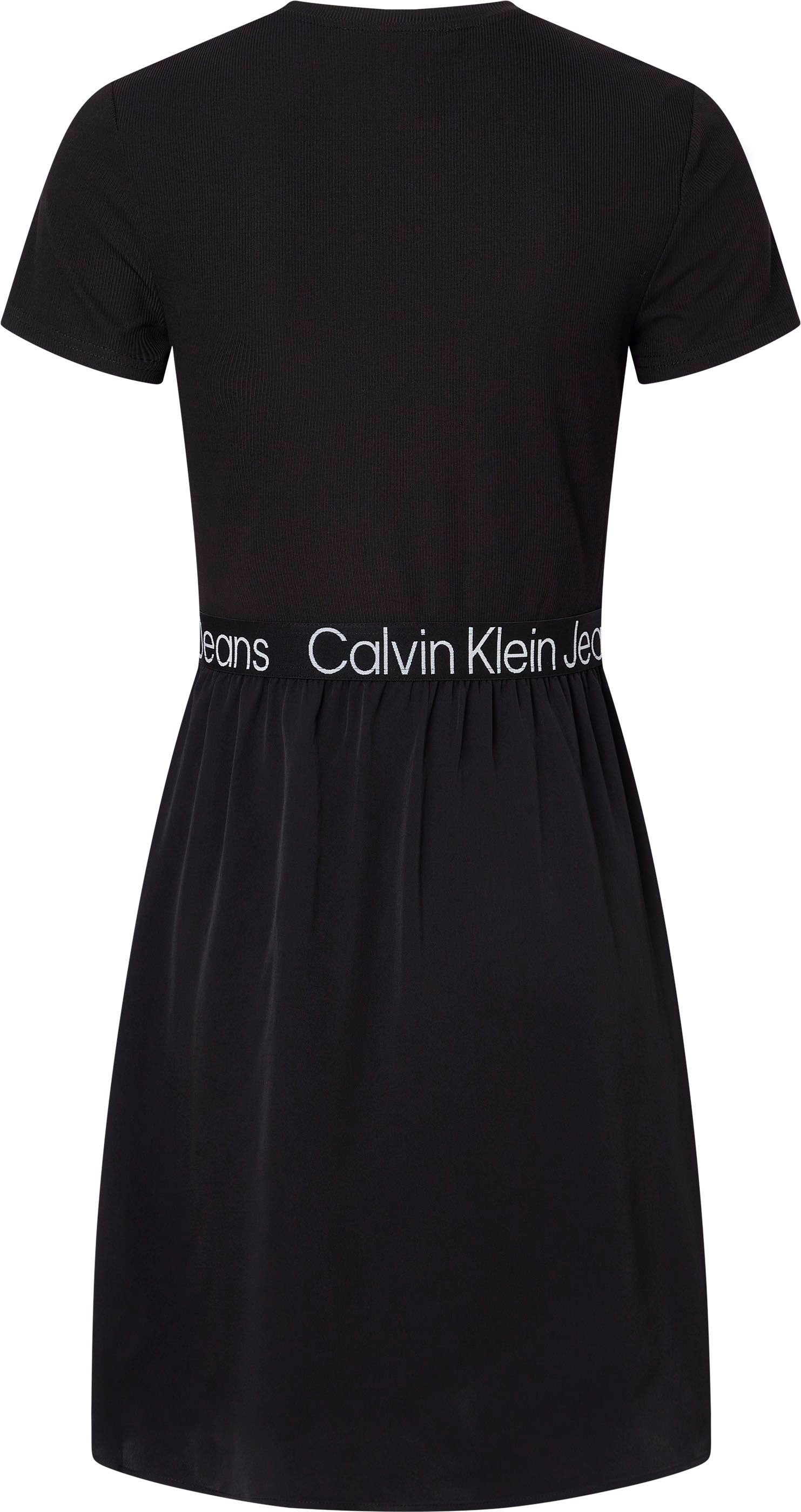 Jeans 2-in-1-Kleid schwarz Klein Calvin im Materialmix