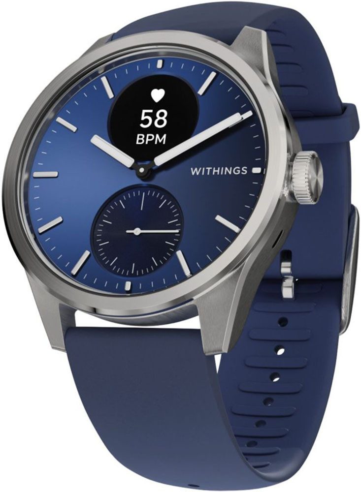 Withings ScanWatch 2 42mm, hybrid, Akku bis 35 Tage, 50 M Wasserdicht Smartwatch (HealthSense OS), Aktivitätstracking, Schlafüberwachung, Herzgesundheit, Temperatur uvm.