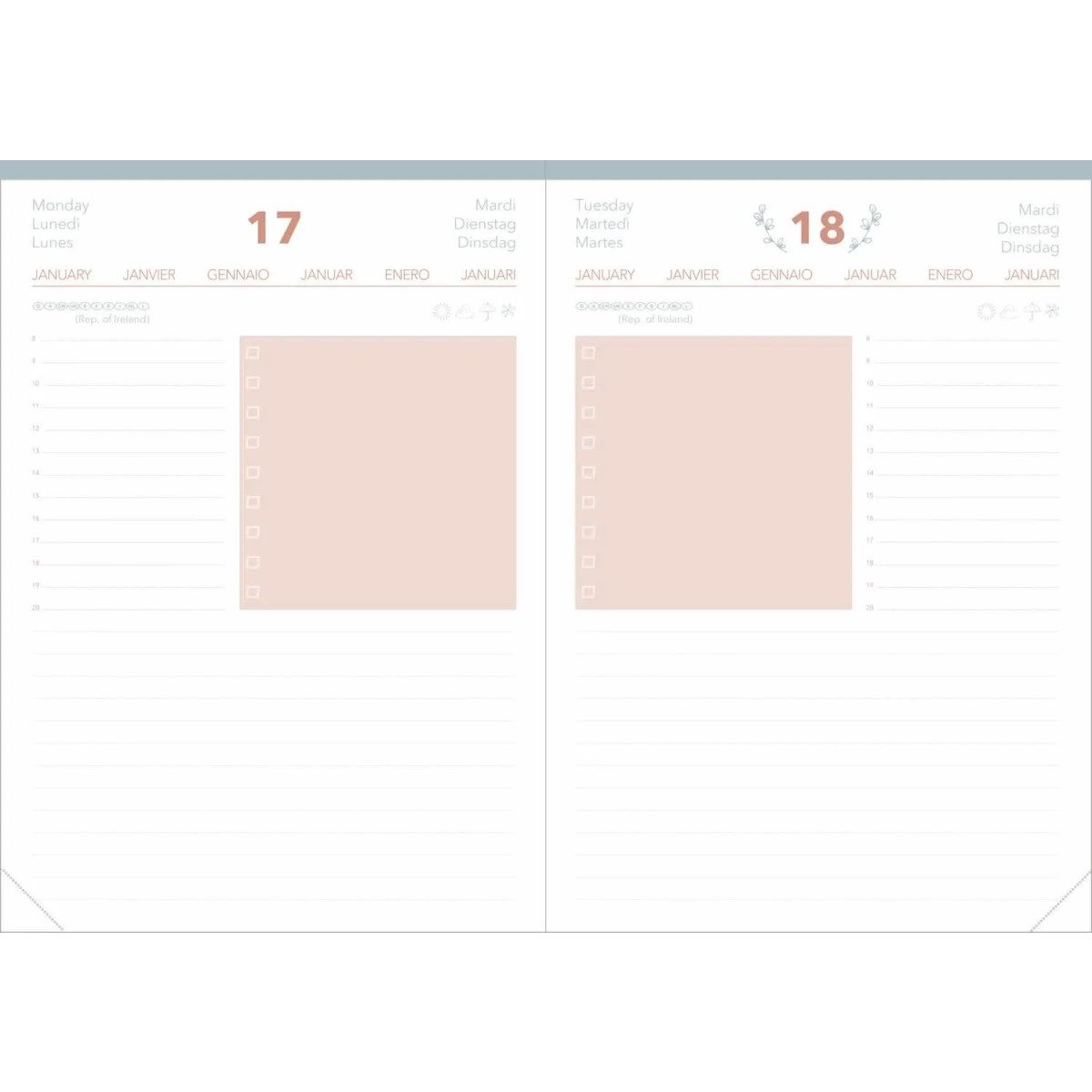 Thumbnail - Quo Vadis Buchkalender Buchkalender Daily 21 13x21cm Color Pastell rosa 2026