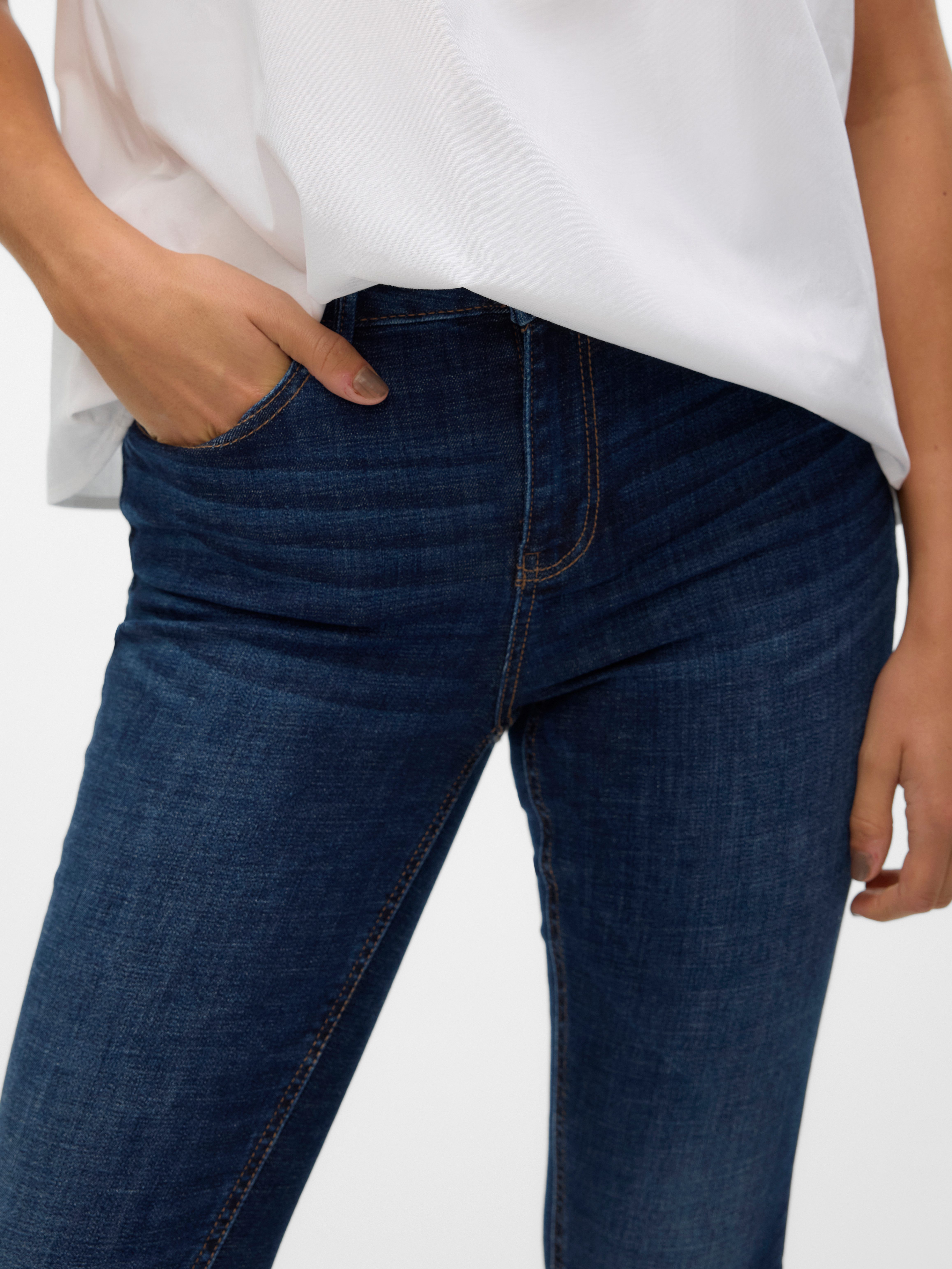 Vero Moda Skinny-fit-Jeans VMFLASH MR SKINNY JEANS LI3303 GA NOOS Baumwollmischung mit Stretch, regular waist, skinny fit