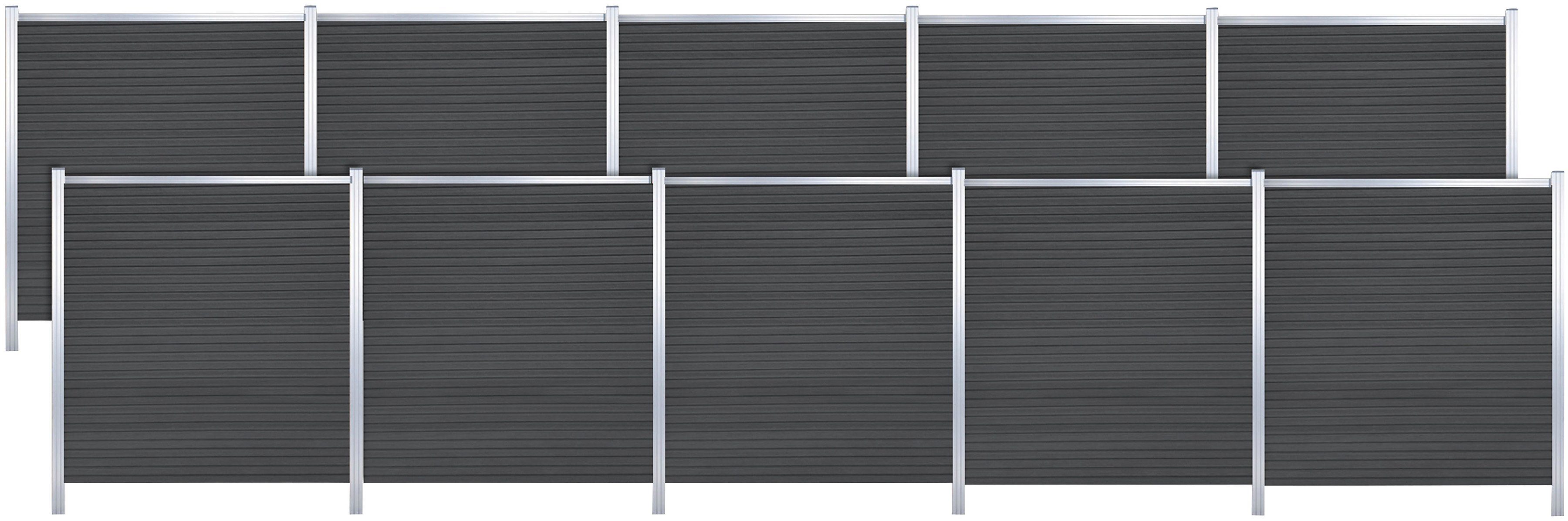 Tetzner & Jentzsch Sichtschutzelement WARREN 8, (Set), pflegeleicht, coextrudierte Oberfläche, Design-Oberfläche