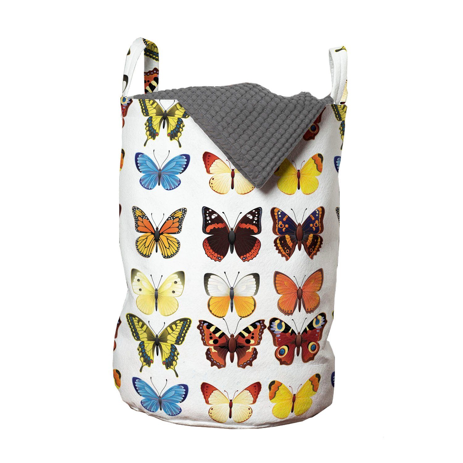 Abakuhaus Wäschesäckchen Wäschekorb mit Griffen Kordelzugverschluss für Waschsalons, Tiere Schmetterlinge viele verschiedene Formen