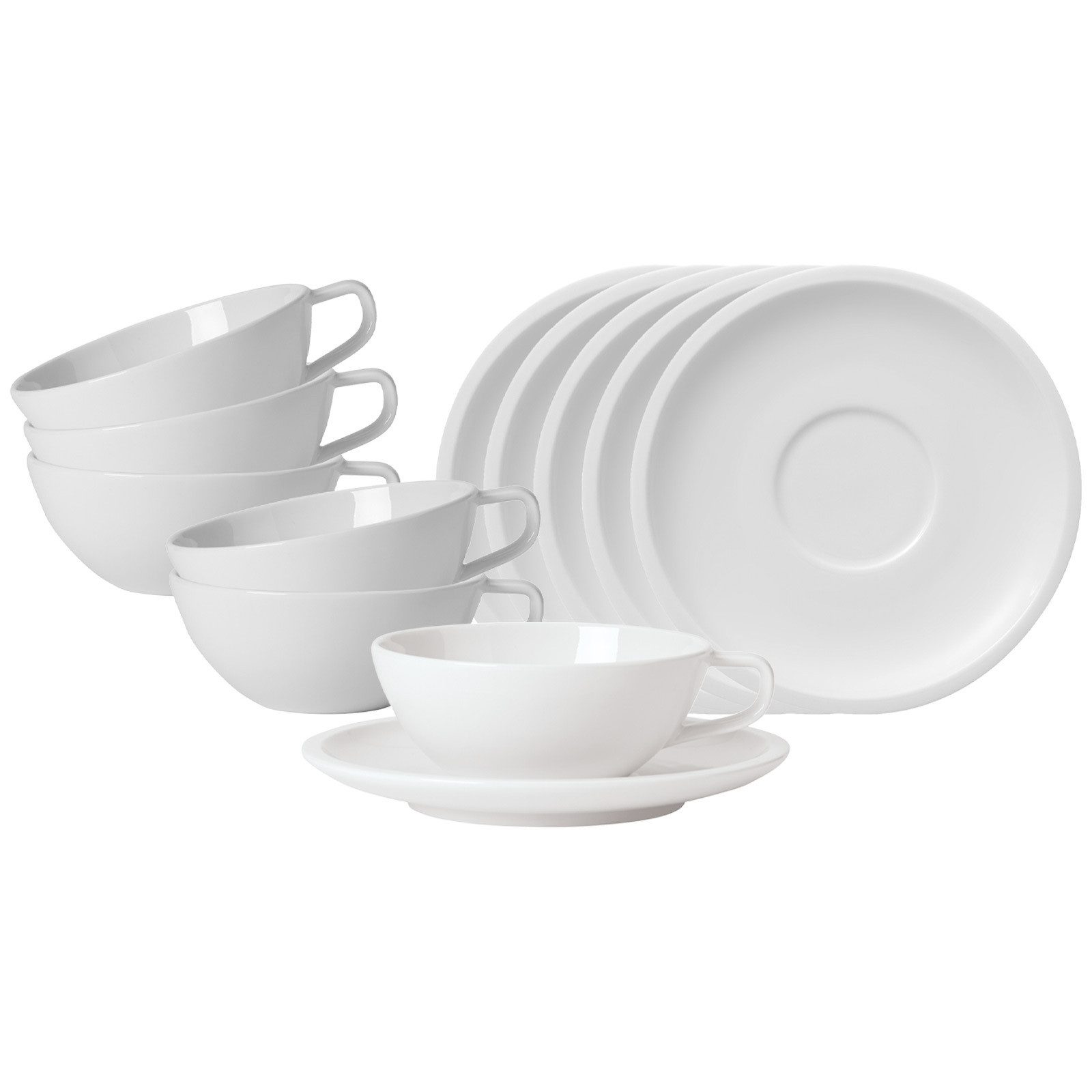 Villeroy & Boch Tasse Artesano Original Teetassen mit Untertassen 120 ml, 12-tlg., Porzellan