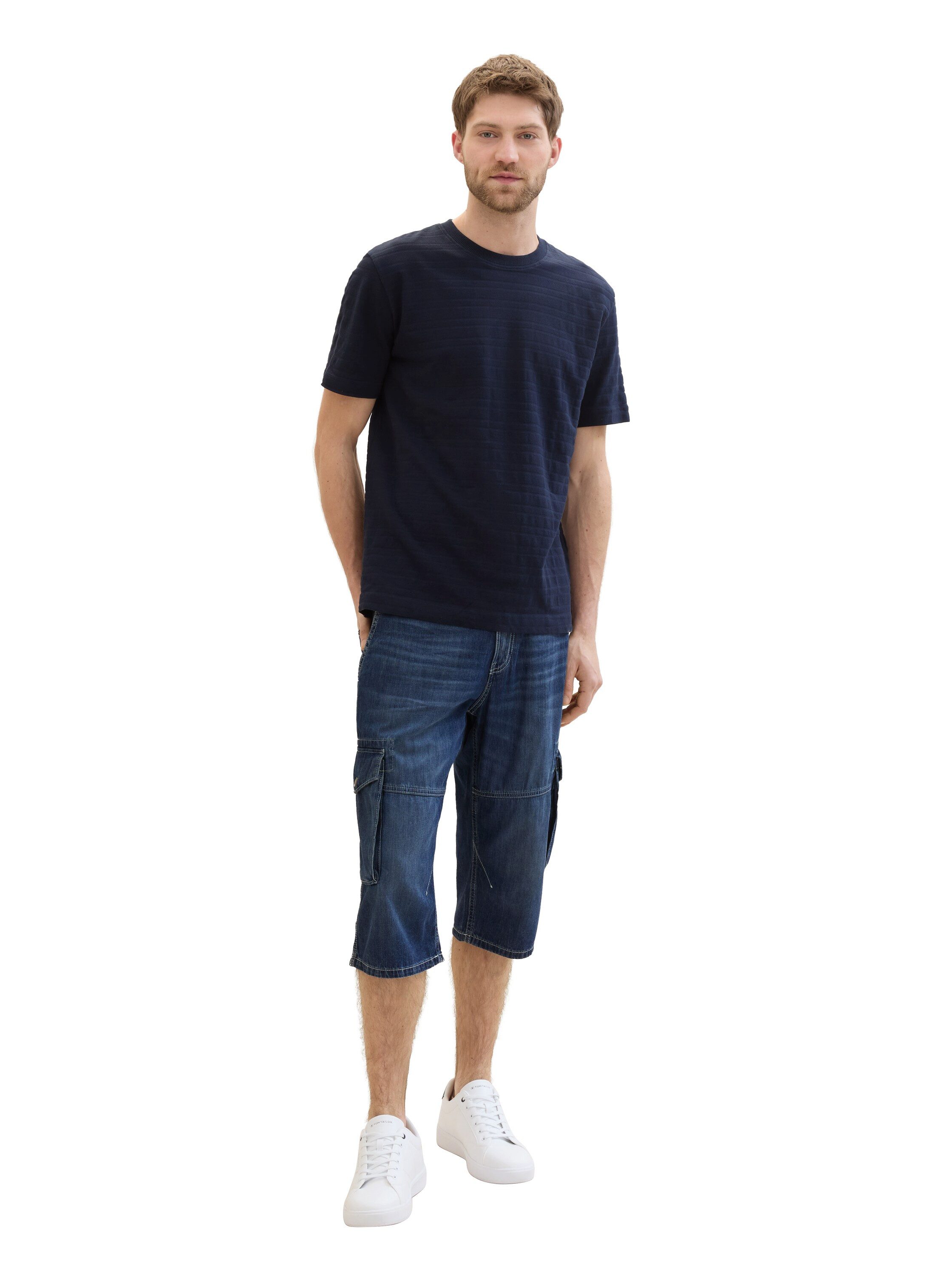 TOM TAILOR Jeansshorts MORRIS OVERKNEE mit recycelter Baumwolle