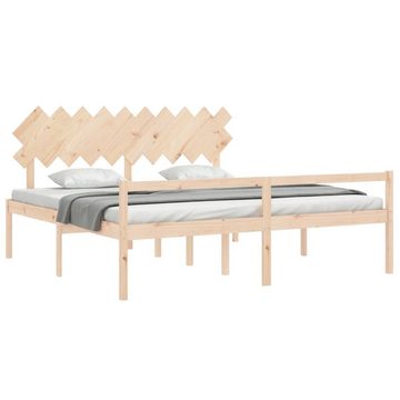 furnicato Bett Seniorenbett mit Kopfteil 200x200 cm Massivholz