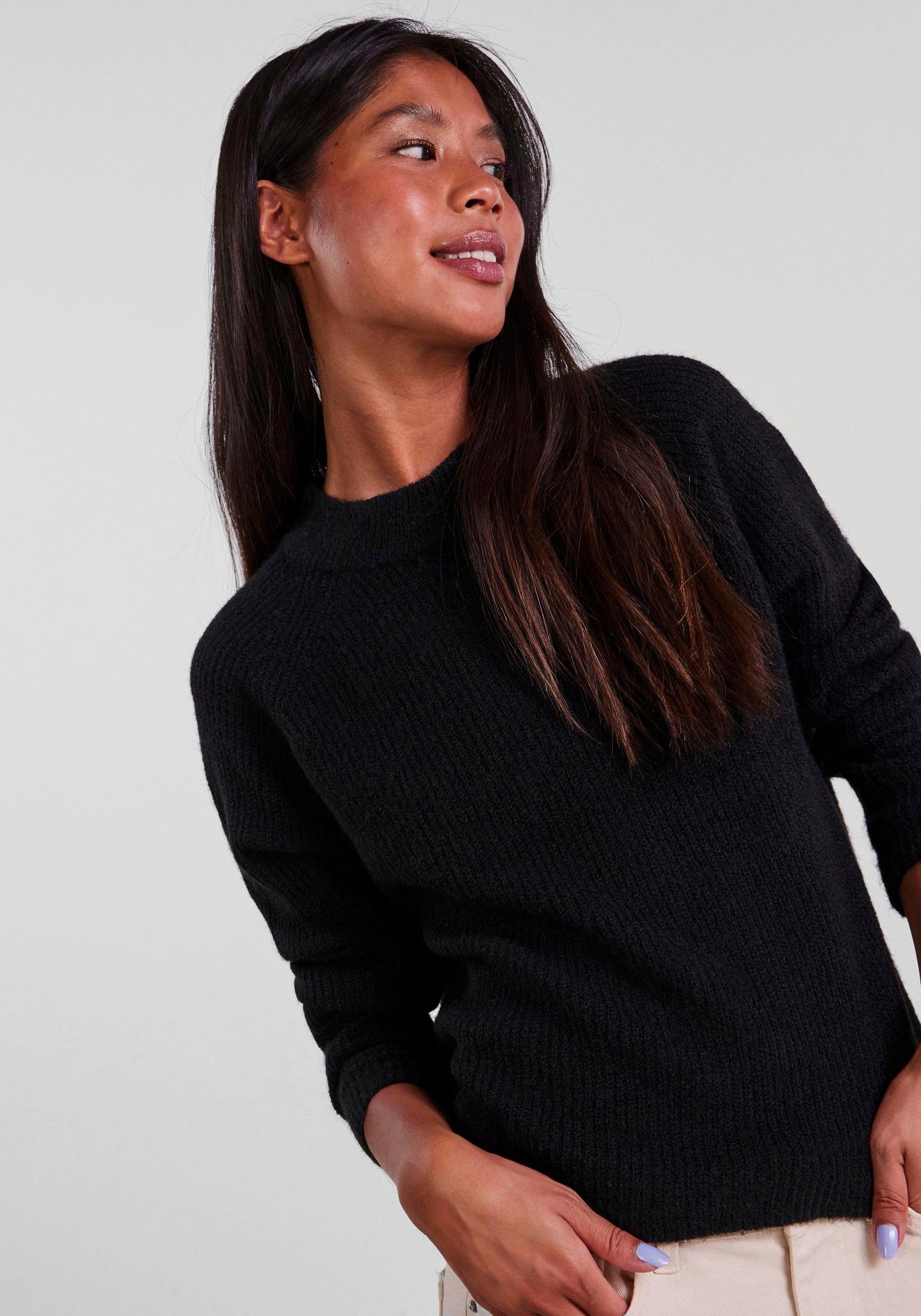 pieces Rundhalspullover PCELLEN LS O-NECK KNIT günstig online kaufen