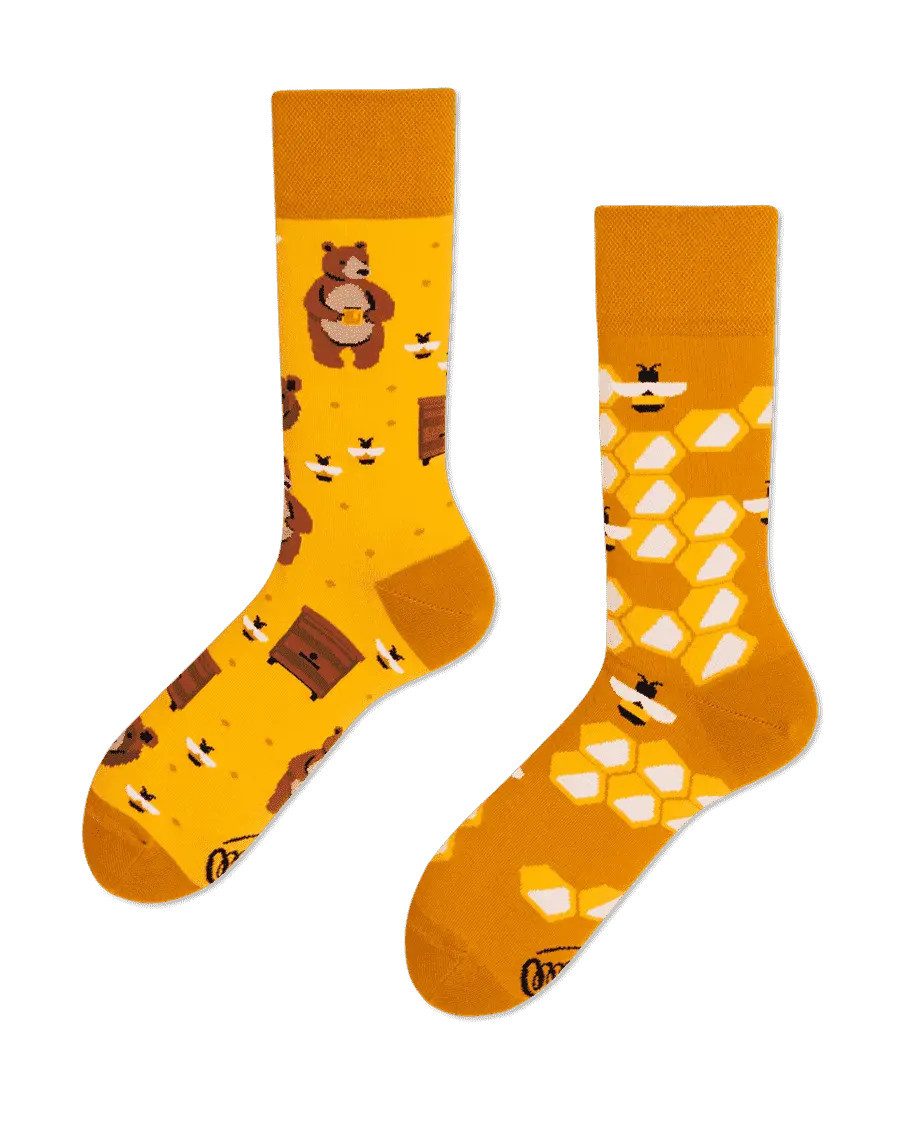 Many Mornings Freizeitsocken Many Mornings Socken Honey Bear (1 Paar, 1-Paar, 1 Paar) immer ein dismatching Paar