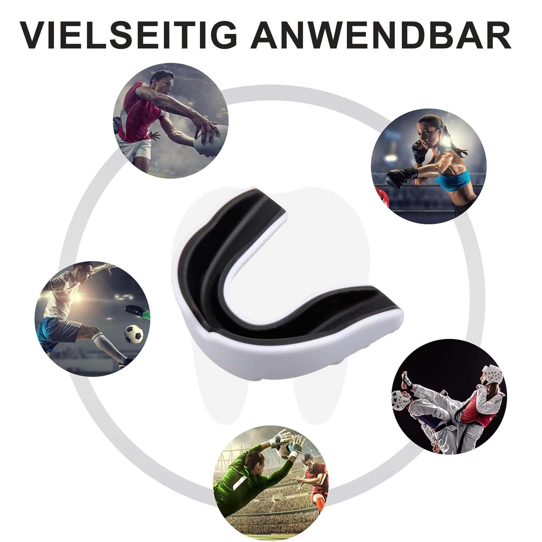 Mutig Zahnschutz Sport Zahnschutz,2 Stücke Mundschutz Boxen,Erwachsene, SchwarzWeiß (Sport Zahnschutz ideale Atmung&leicht Anpassbar,Unisex Erwachsene, Mundschutz für MMA,Kampfsport,Boxen, Taekwondo,Hockey,Hockey und Mehr), Sport Zahnschutz,Mundschutz Boxen,Erwachsene Schwarz-Rot&Schwarz-Weiß