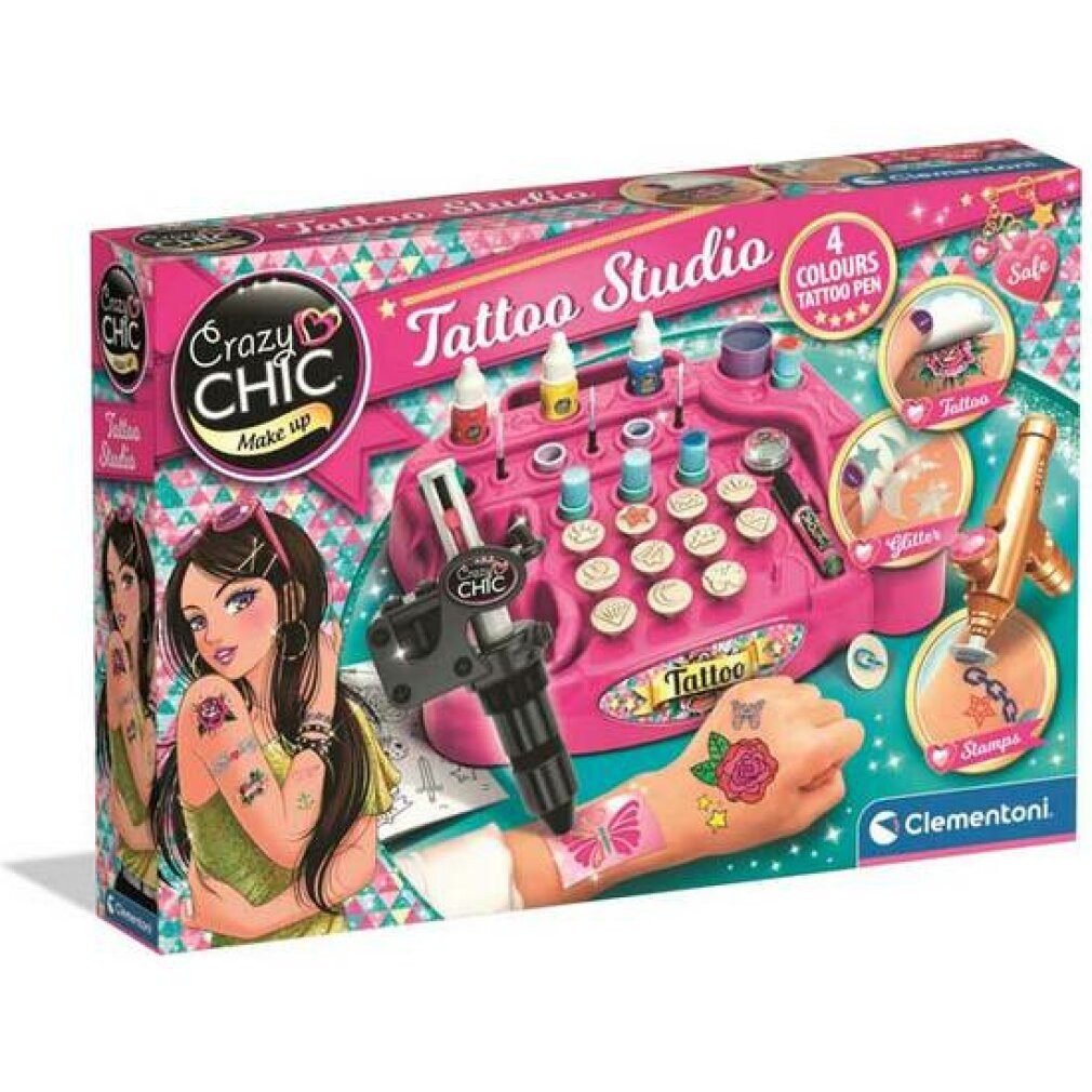 Clementoni® Spiel Clementoni 18602 Crazy Chic-Tattoo-Studio-Kreativspielzeug