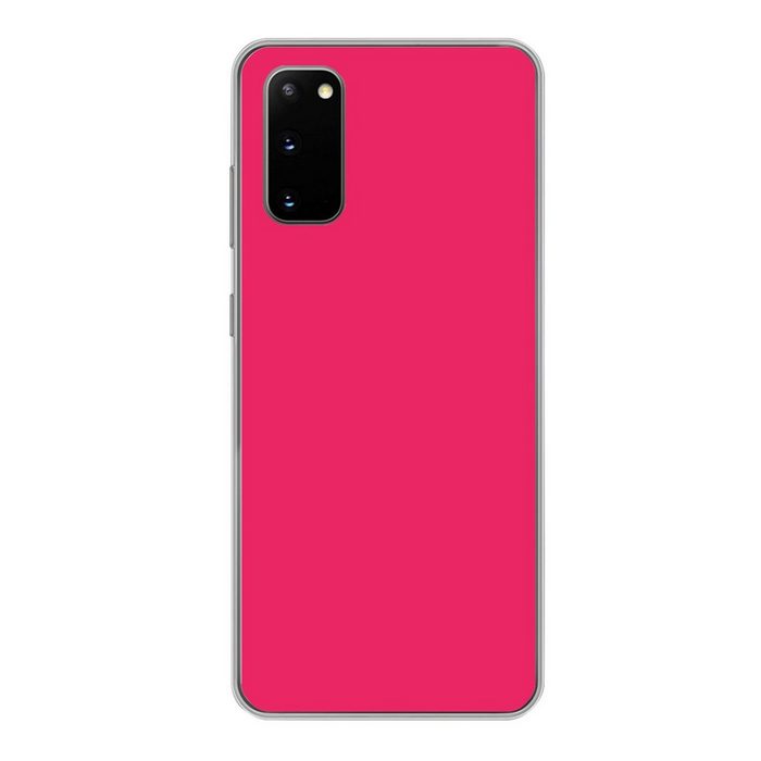 MuchoWow Handyhülle Karminrot - Farben - Palette - Rosa - Einfarbig Phone Case Handyhülle Samsung Galaxy S20 Silikon Schutzhülle