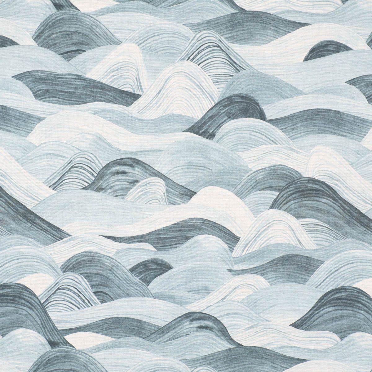 SCHÖNER LEBEN. Tischläufer Wellen blau 40x160cm, handmade