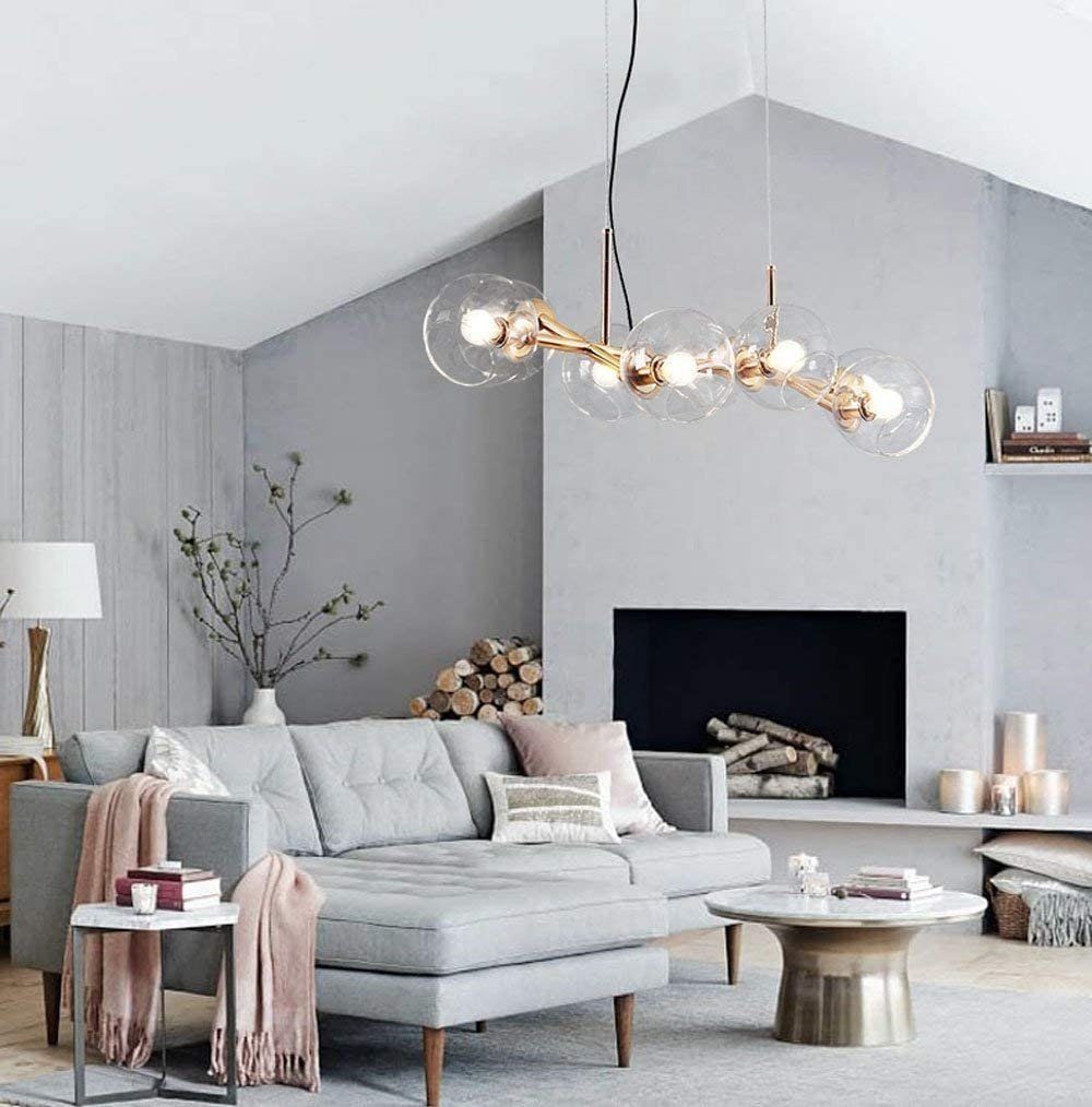 Nettlife LED Pendelleuchte Pendelleuchte 8-Lampen Glas Kugel, LED wechselba günstig online kaufen