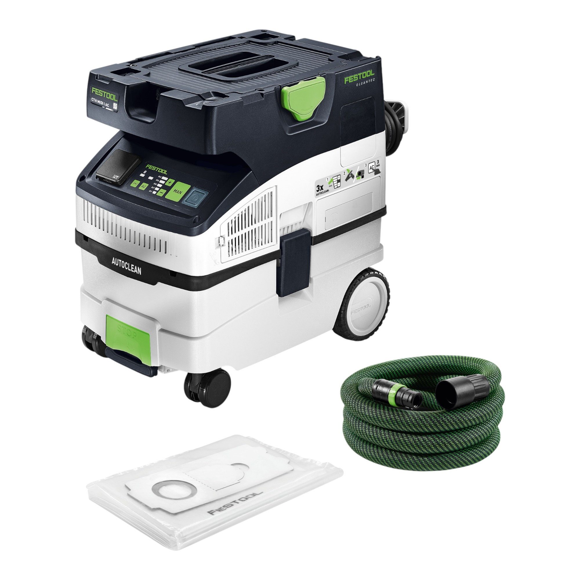 FESTOOL Staubabsauger CTH MIDI I AC CLEANTEC Absaugmobil 1200W 15 l Staubklasse H (578558)