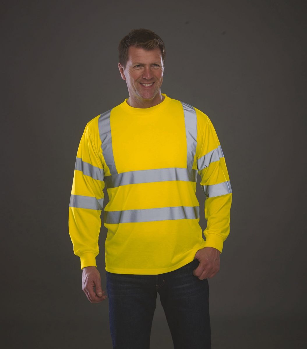 YOKO Warnschutz-Shirt Hi Vis Long Sleeve T-Shirt - EN ISO 20471:2013 Class 3
