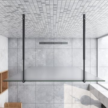 duschspa Duschwand Duschwand Duschtrennwand Walk in Dusche 200cm Milchglas 10mm Glaswand, Einscheibensicherheitsglas, (Set), Glas, Milchglas